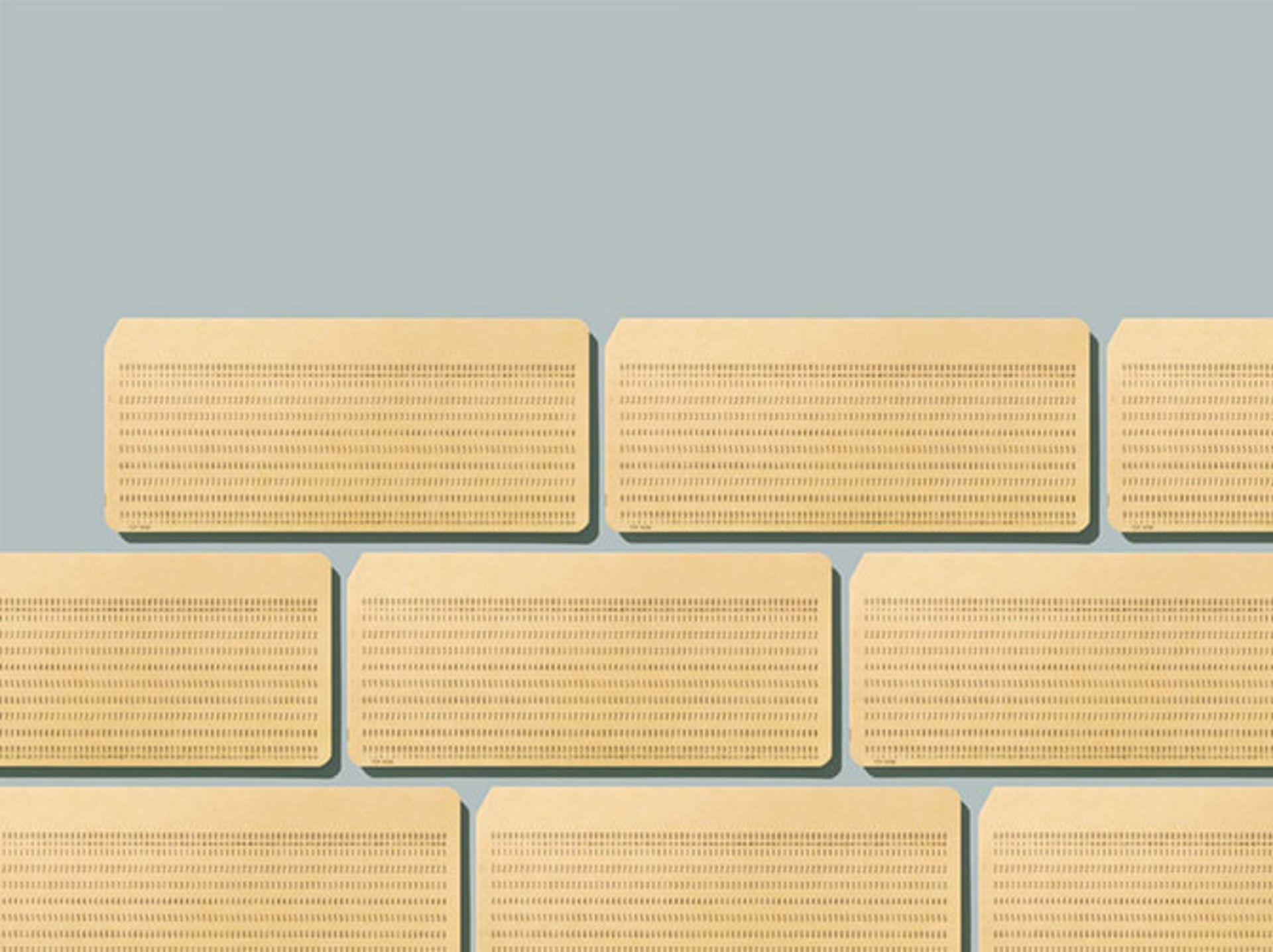 Relics of Technology Punched Cards verge super wide