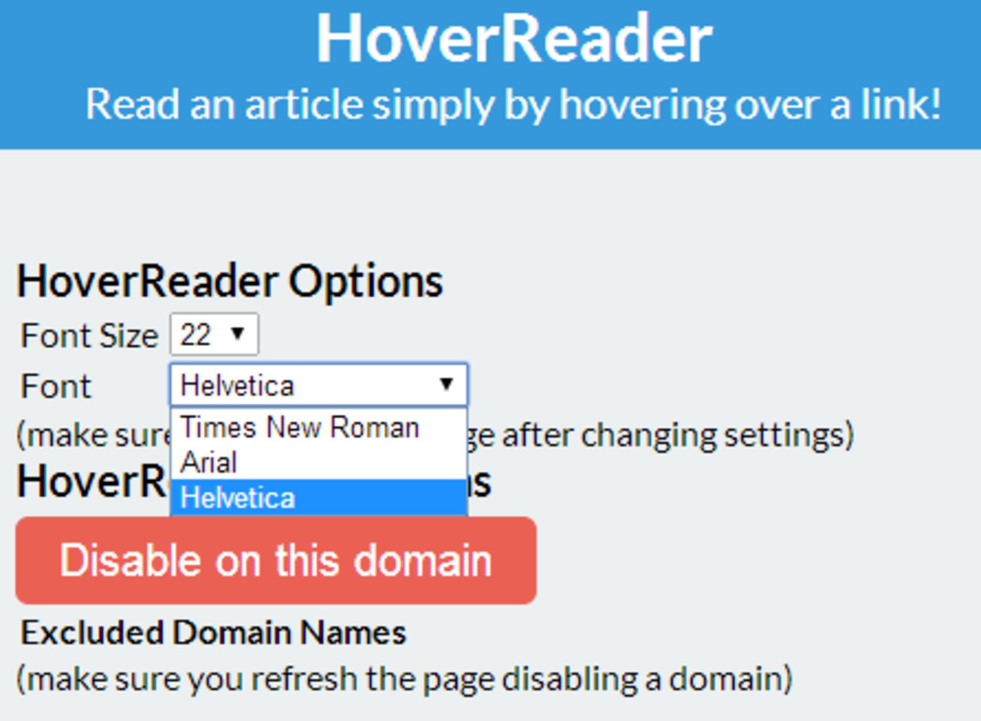Hover-Reader-Settings