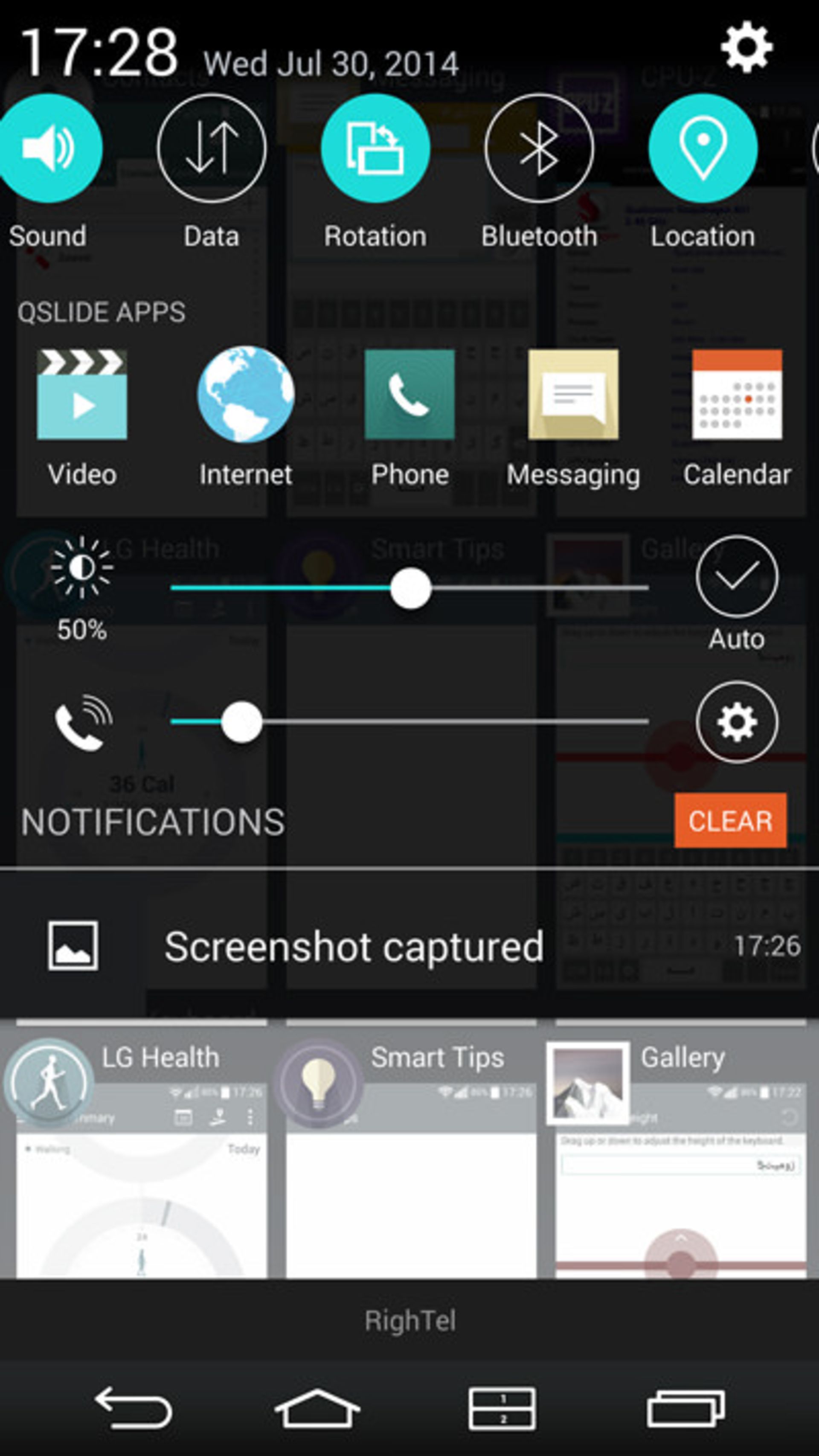 Notification Center LG G3