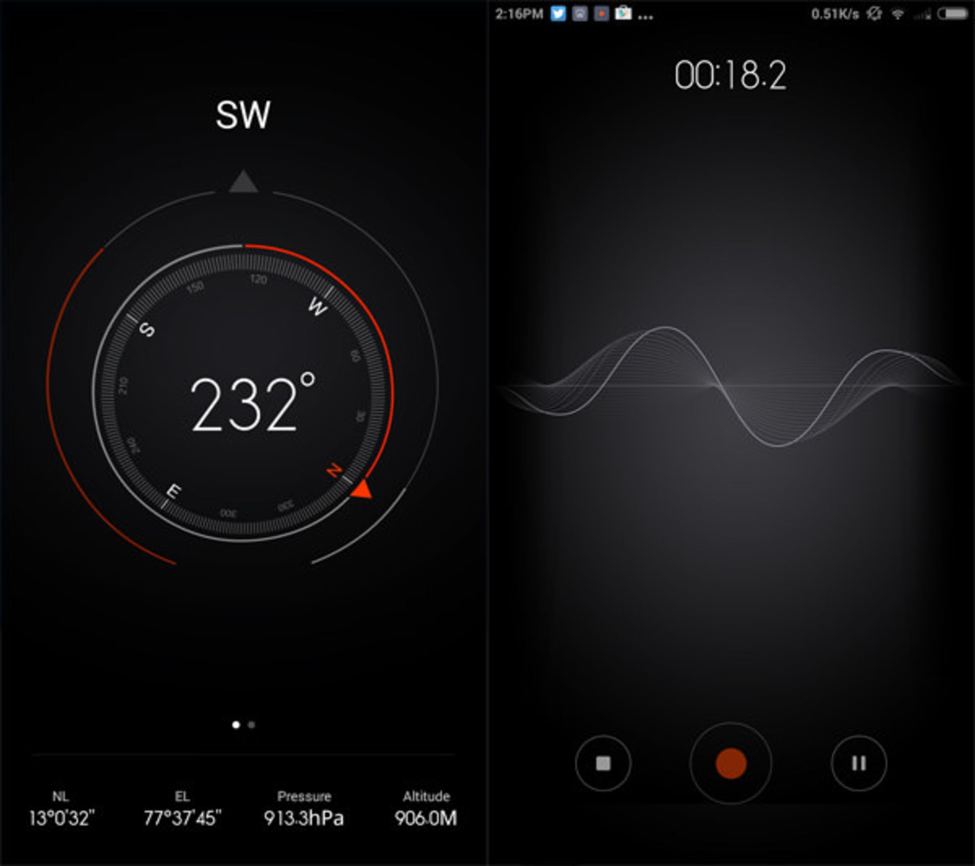 Compass-and-recorder