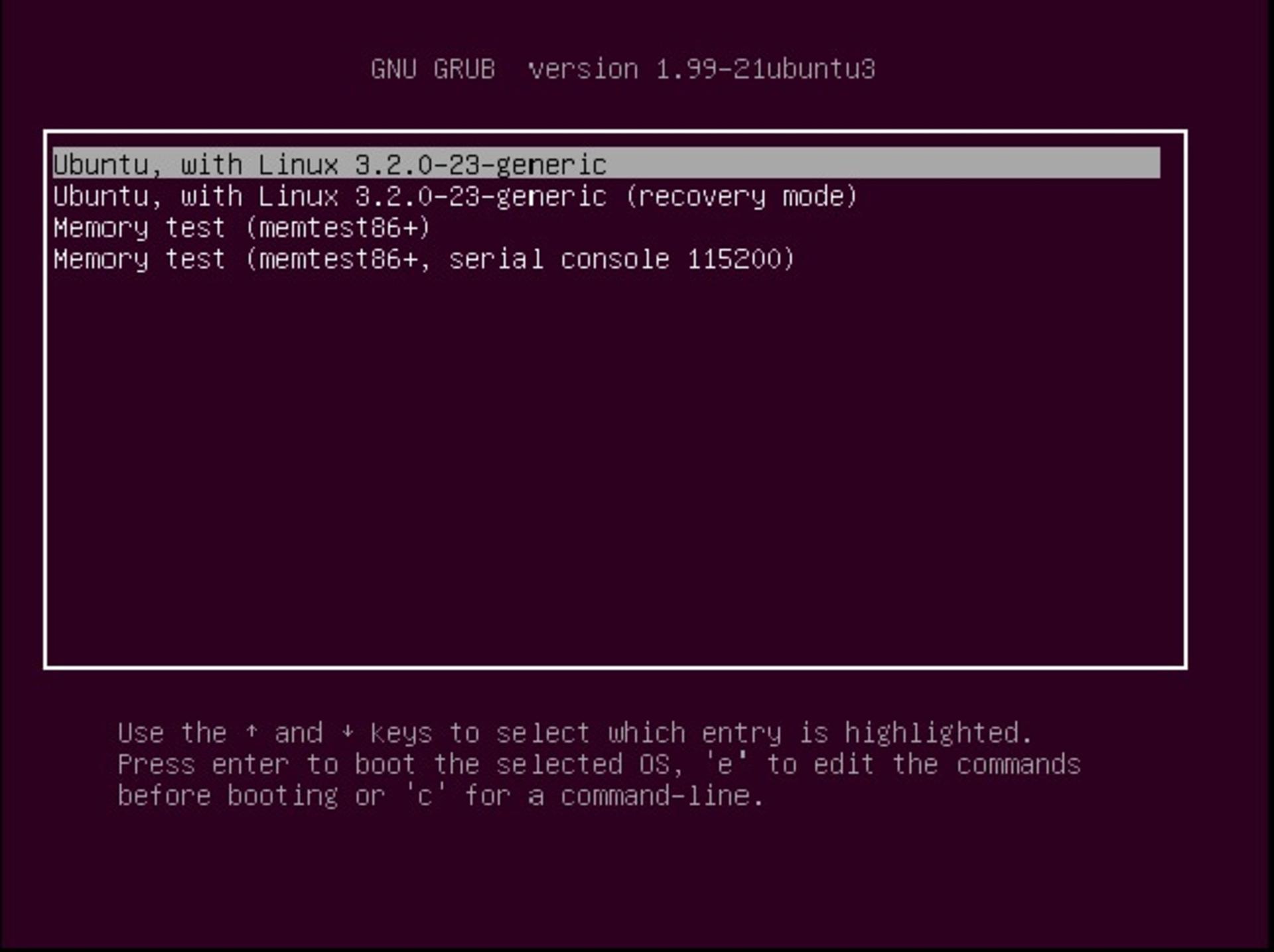 GRUB-menu