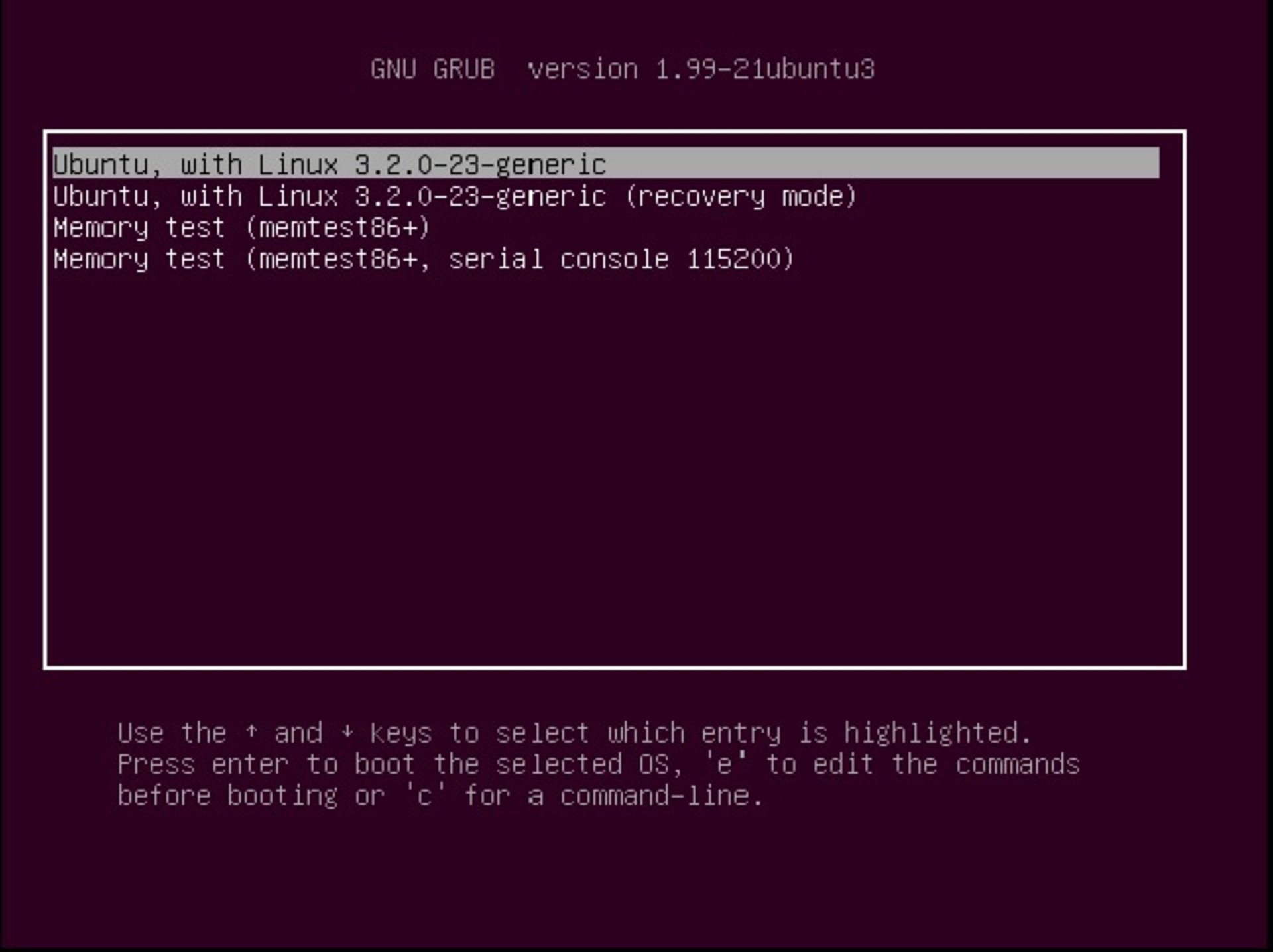 GRUB-menu