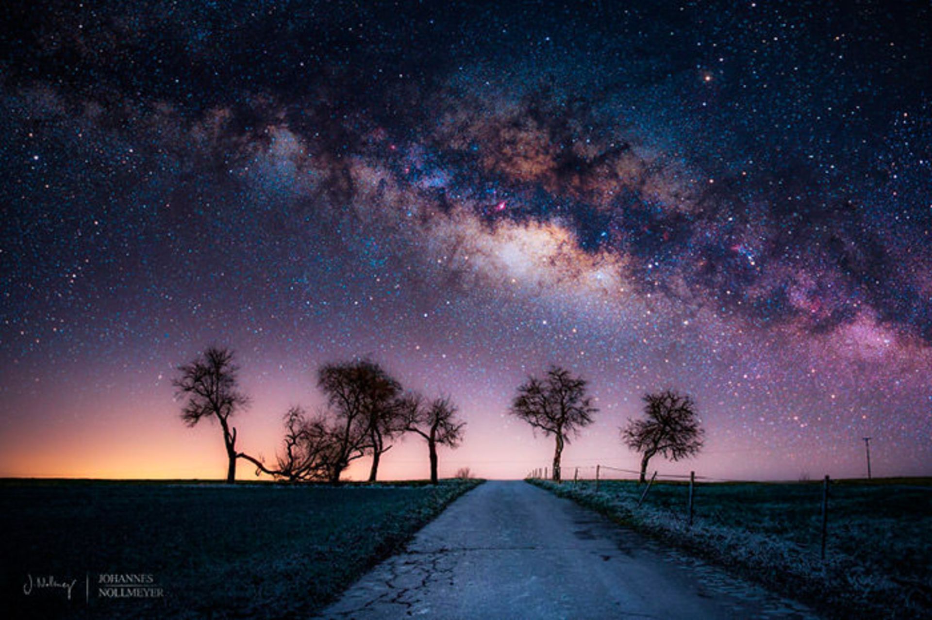 شب هنگام و آسمانی ستاره باران