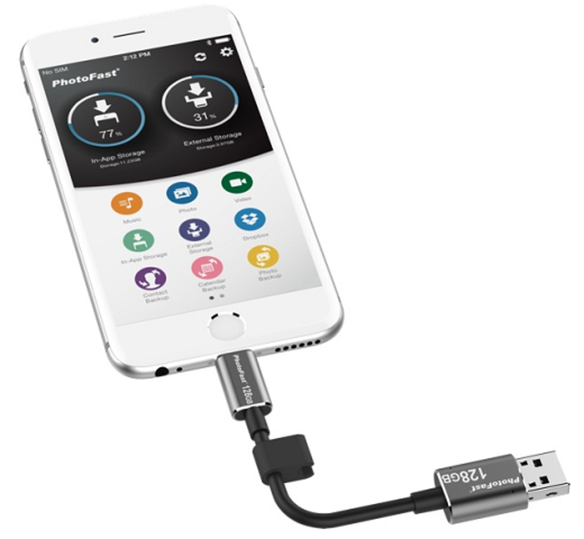 MemoryCable stores up to 128GB of content fro your iPhone 2