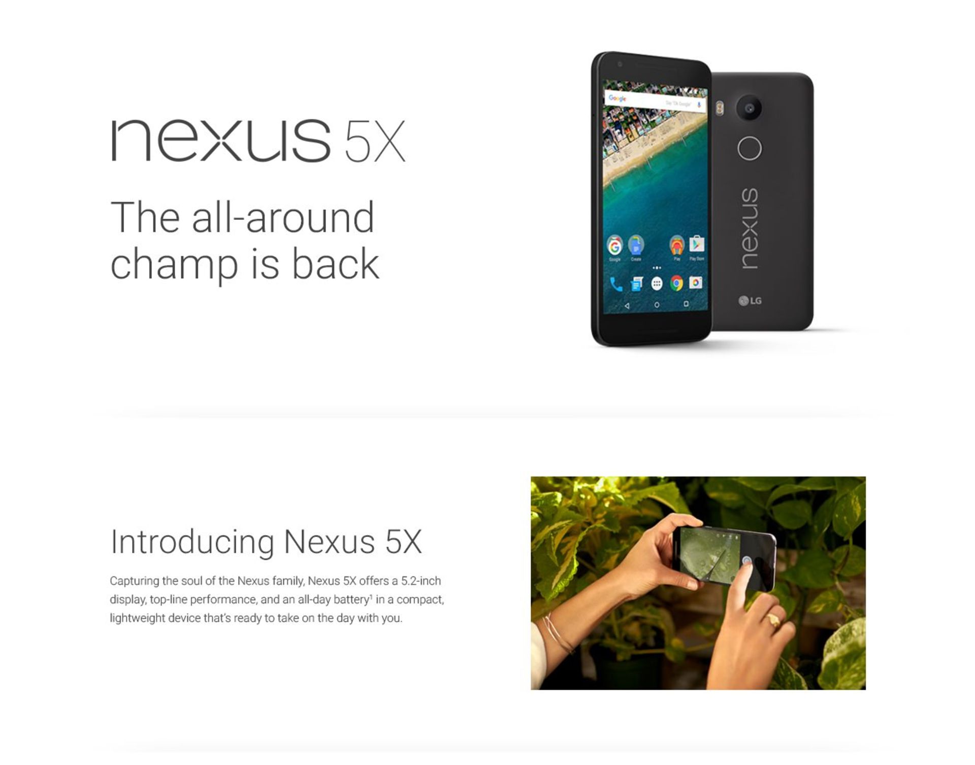 Google Nexus5 5X specs