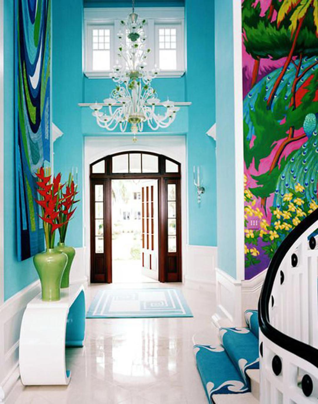 استفاده از رنگ آبی فیروزه‌ای در طراحی داخلی منازل