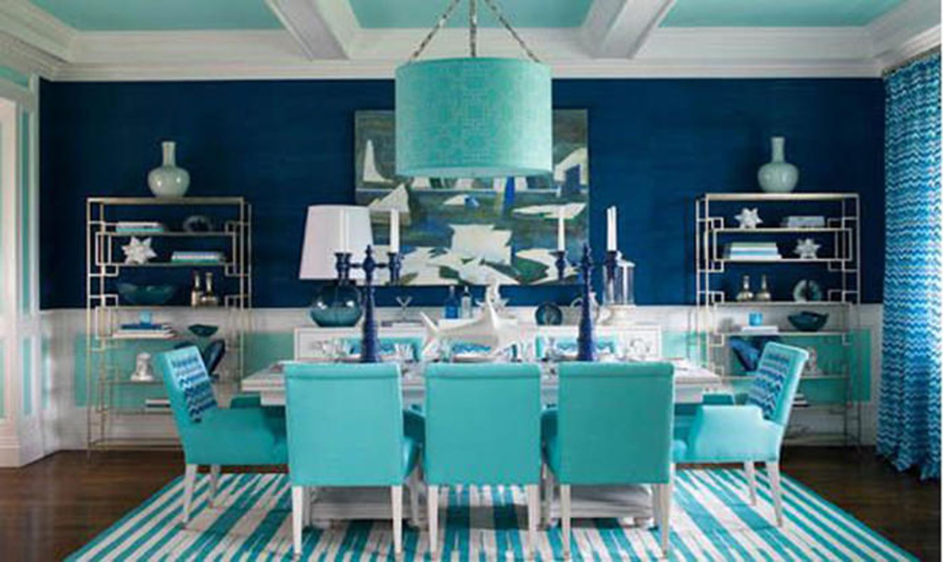 استفاده از رنگ آبی فیروزه‌ای در طراحی داخلی منازل