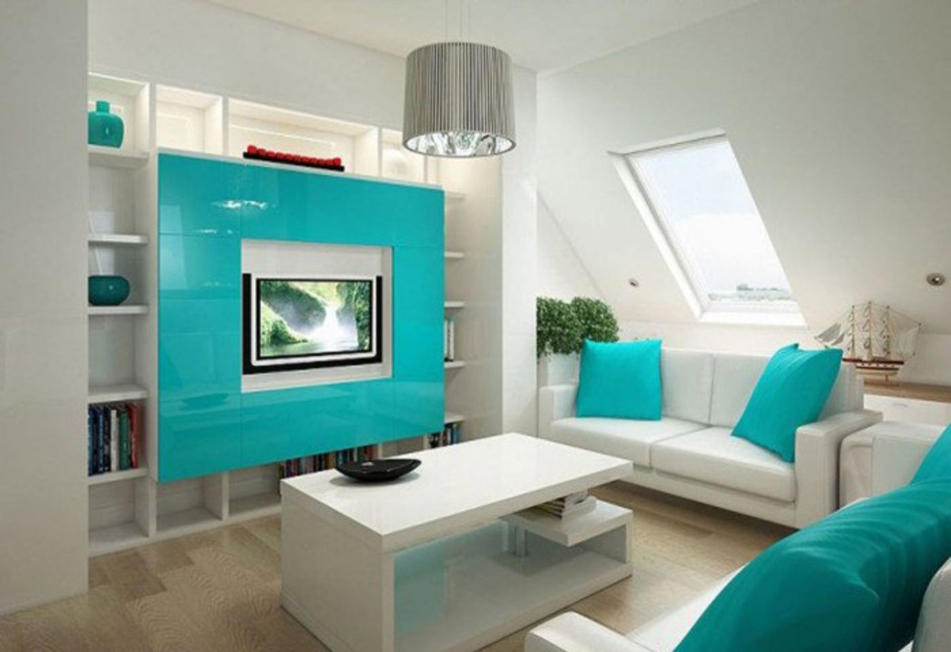 استفاده از رنگ آبی فیروزه‌ای در طراحی داخلی منازل