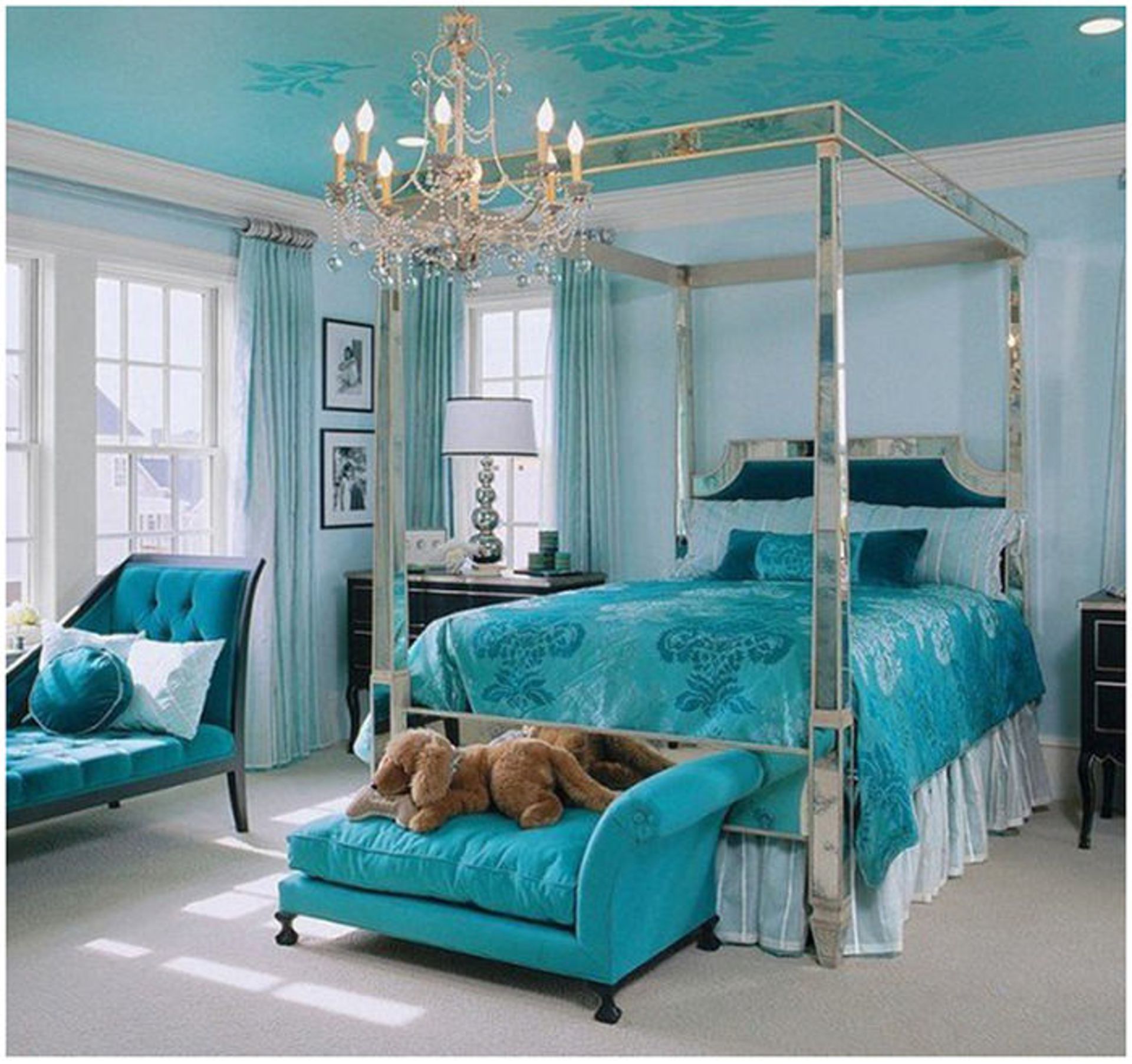 استفاده از رنگ آبی فیروزه‌ای در طراحی داخلی منازل