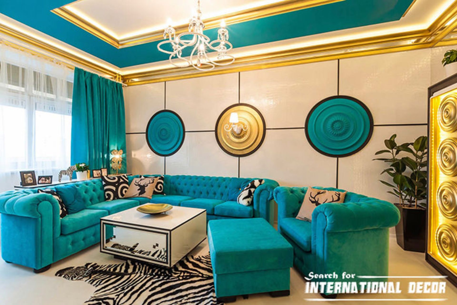 استفاده از رنگ آبی فیروزه‌ای در طراحی داخلی منازل