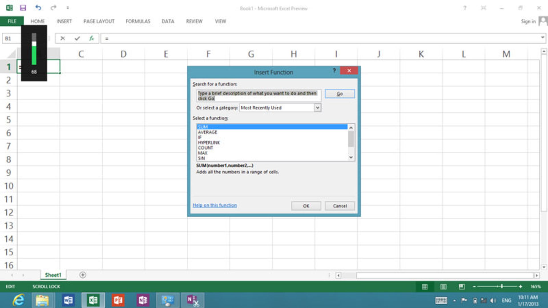 Office 2013 Excel - Windows RT