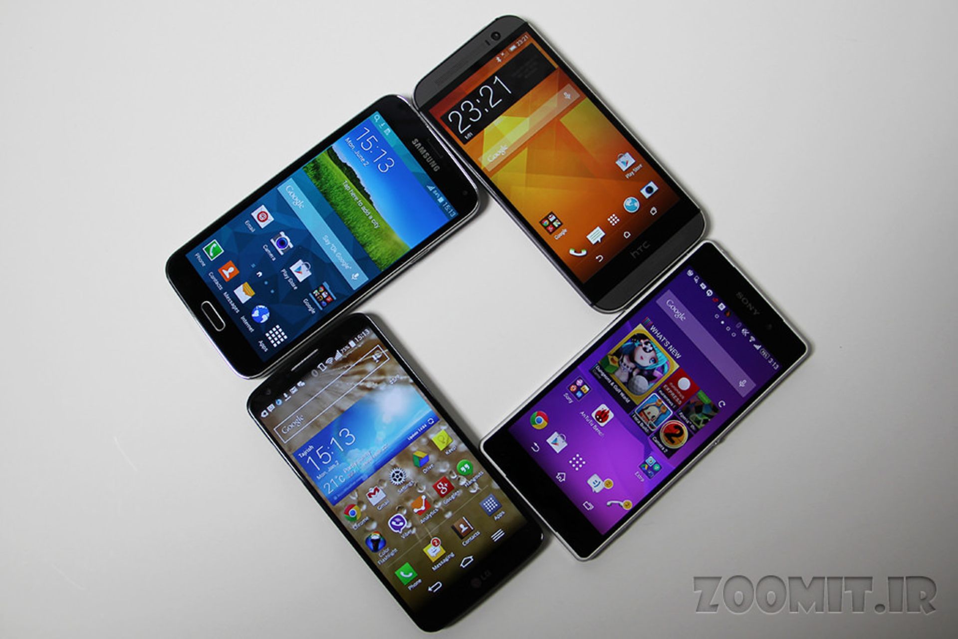 HTC one m8 vs Xperia Z2 vs Galaxy S5 vs LG G2 Software