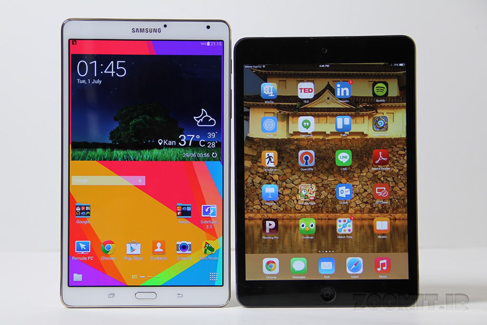 Galaxy Tab S vs iPad Mini Retina