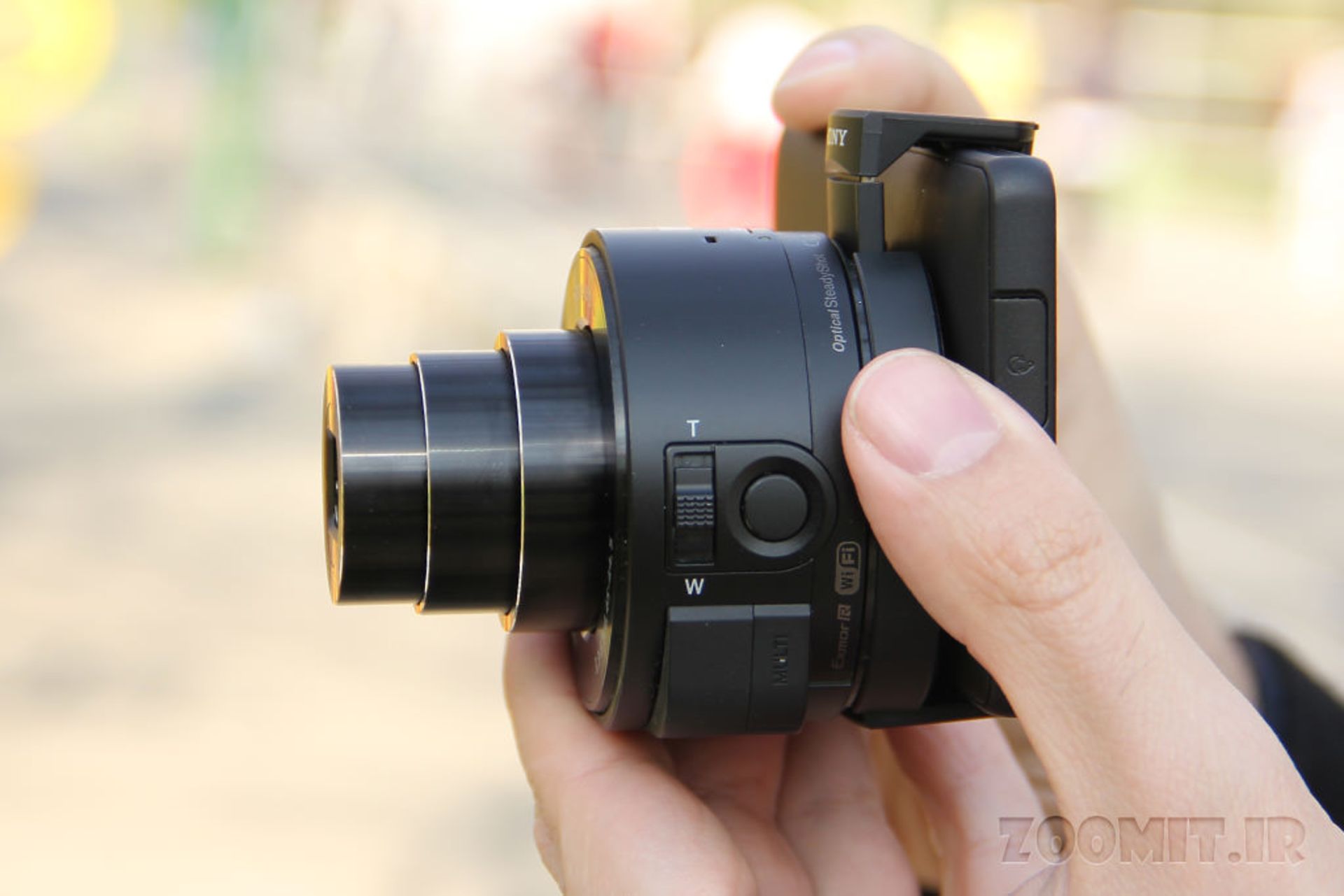 لنز بی‌سیم سونی QX100 اتصال به گوشی