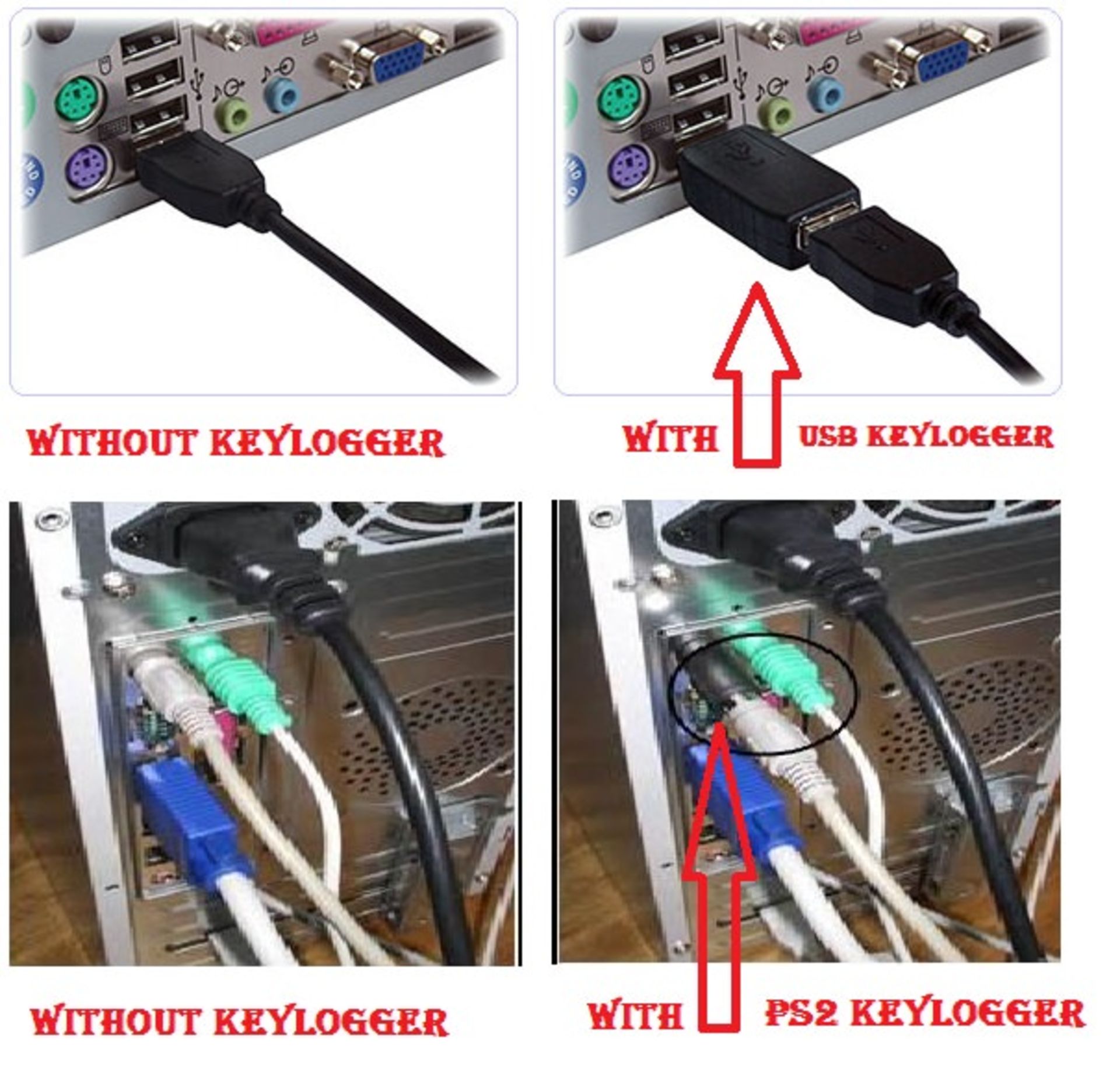 hardware keylogger USB PS2