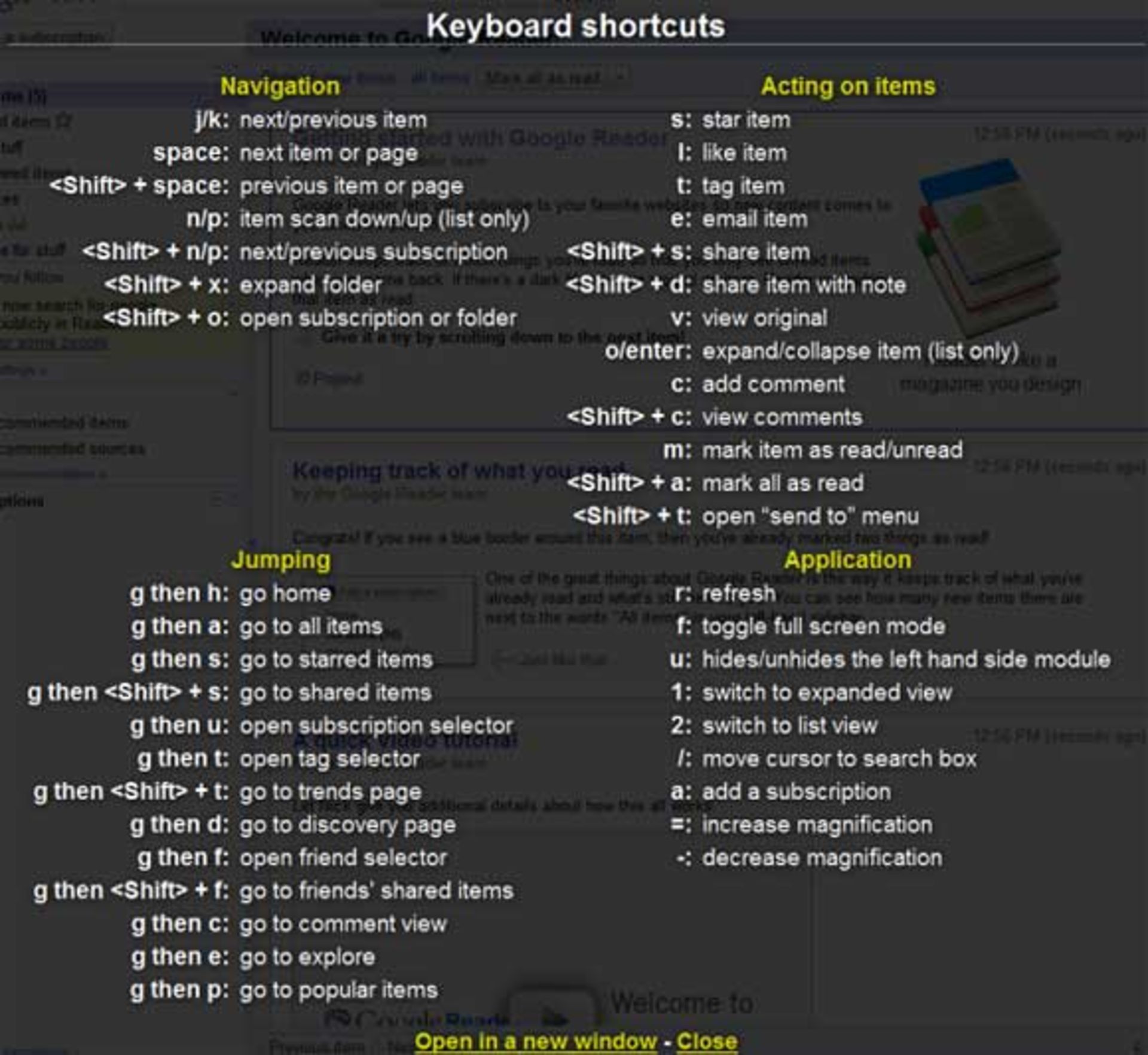 Google_reader Shortcuts