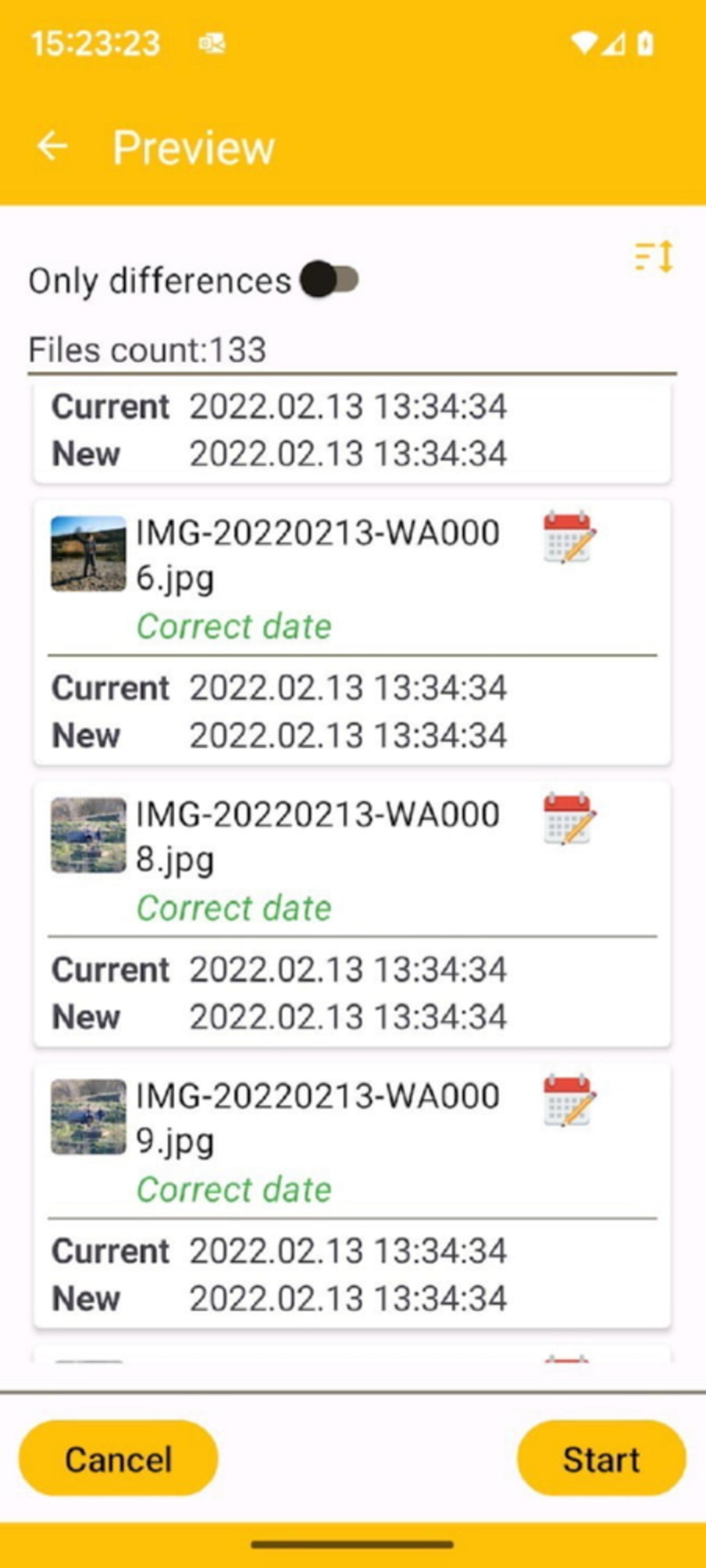 اسکرین شات از exif image video date fixer