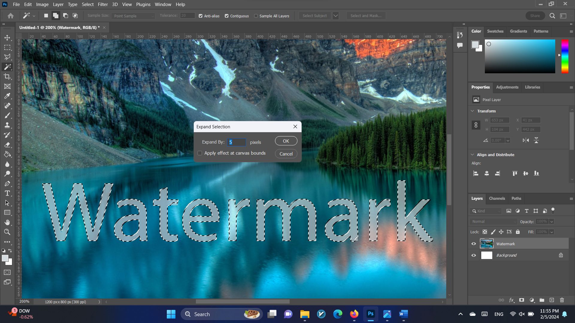 پنجره‌ی Expand