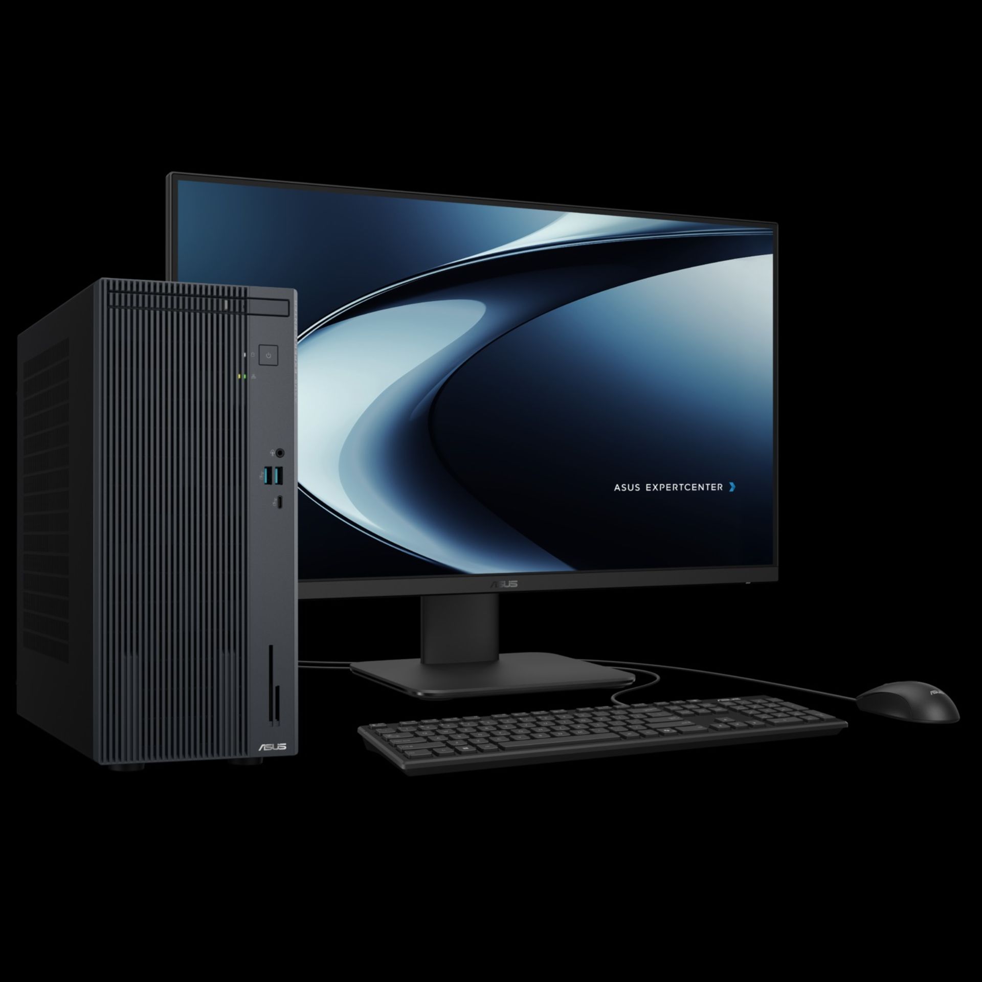 کامپیوتر ExpertCenter P500 Mini Tower ایسوس کنار مانیتور