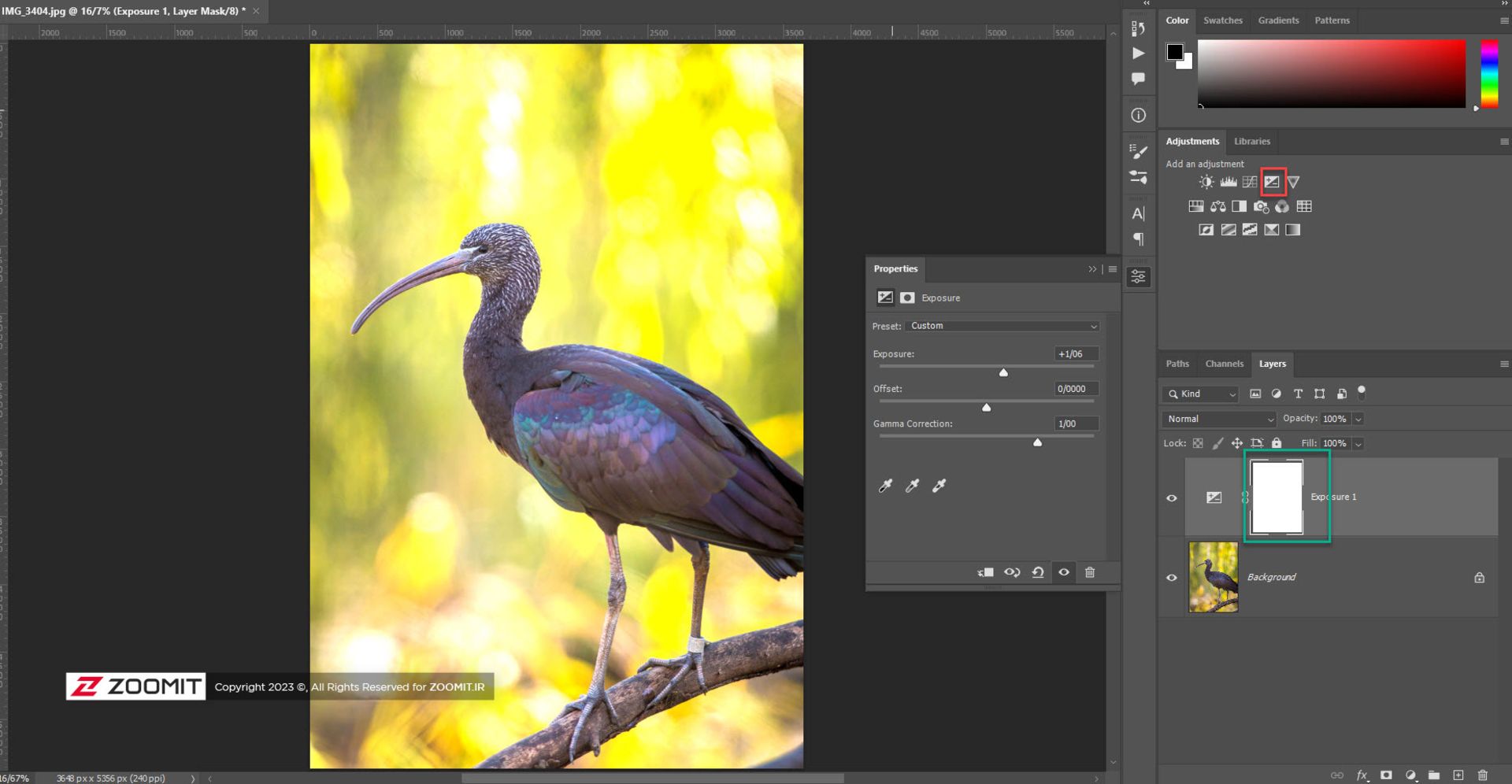 تغییر ماسک لایه در فتوشاپ