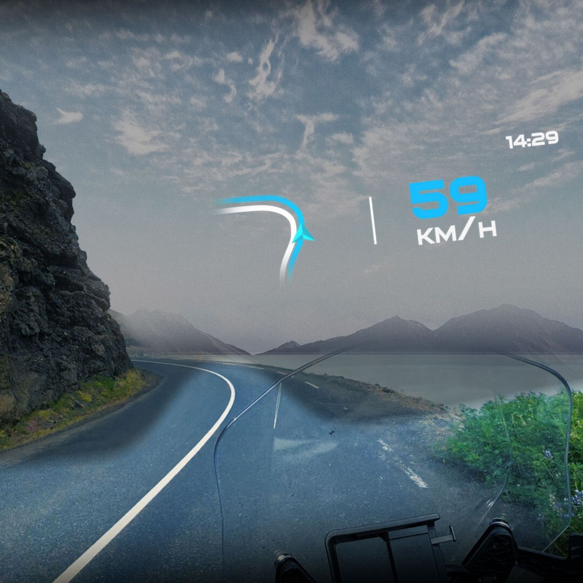 نمایش اطلاعات واقعیت افزوده روی کلاه کاسکت