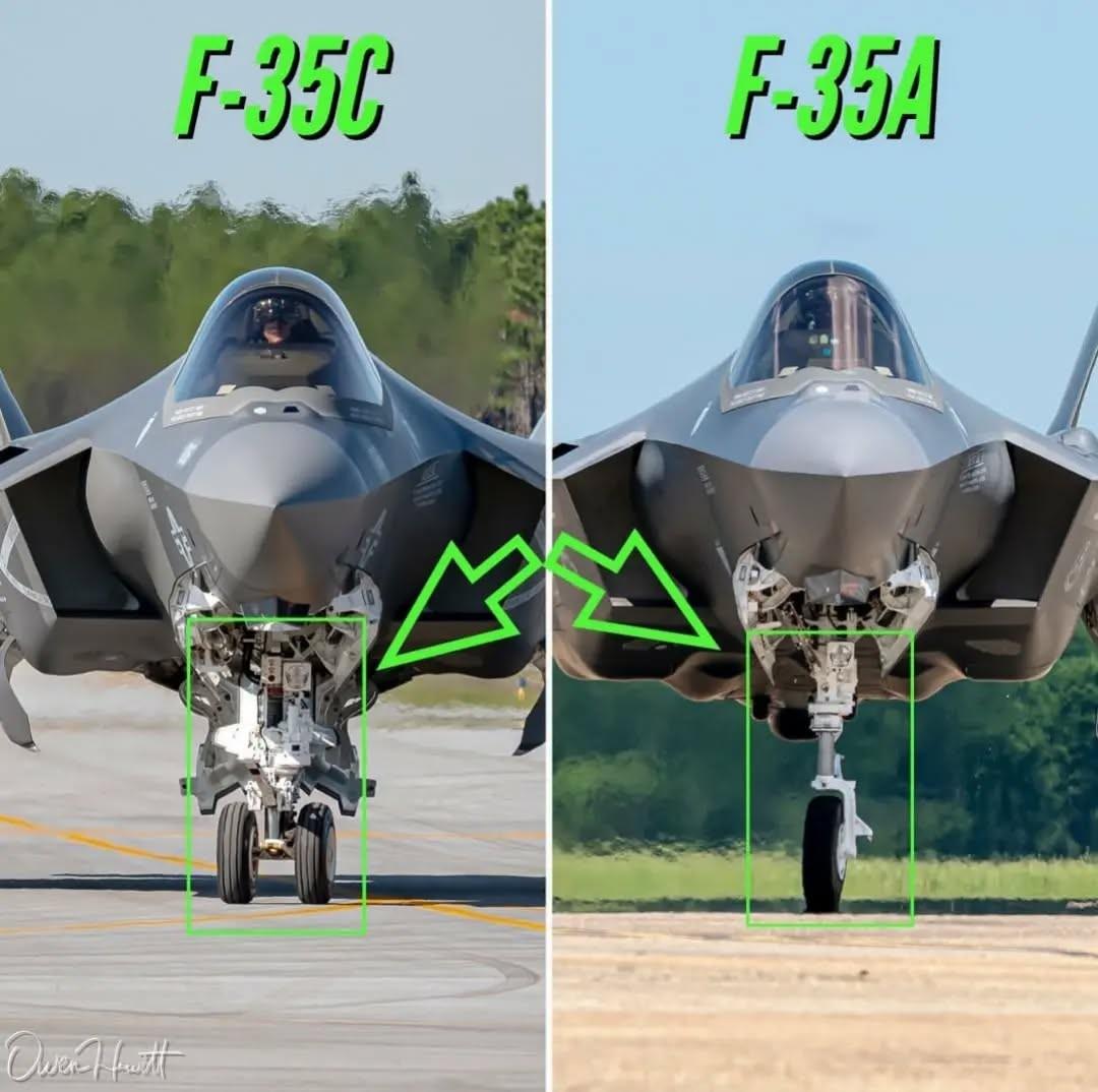 مقایسه ارابه فرود F-35C با F-35A