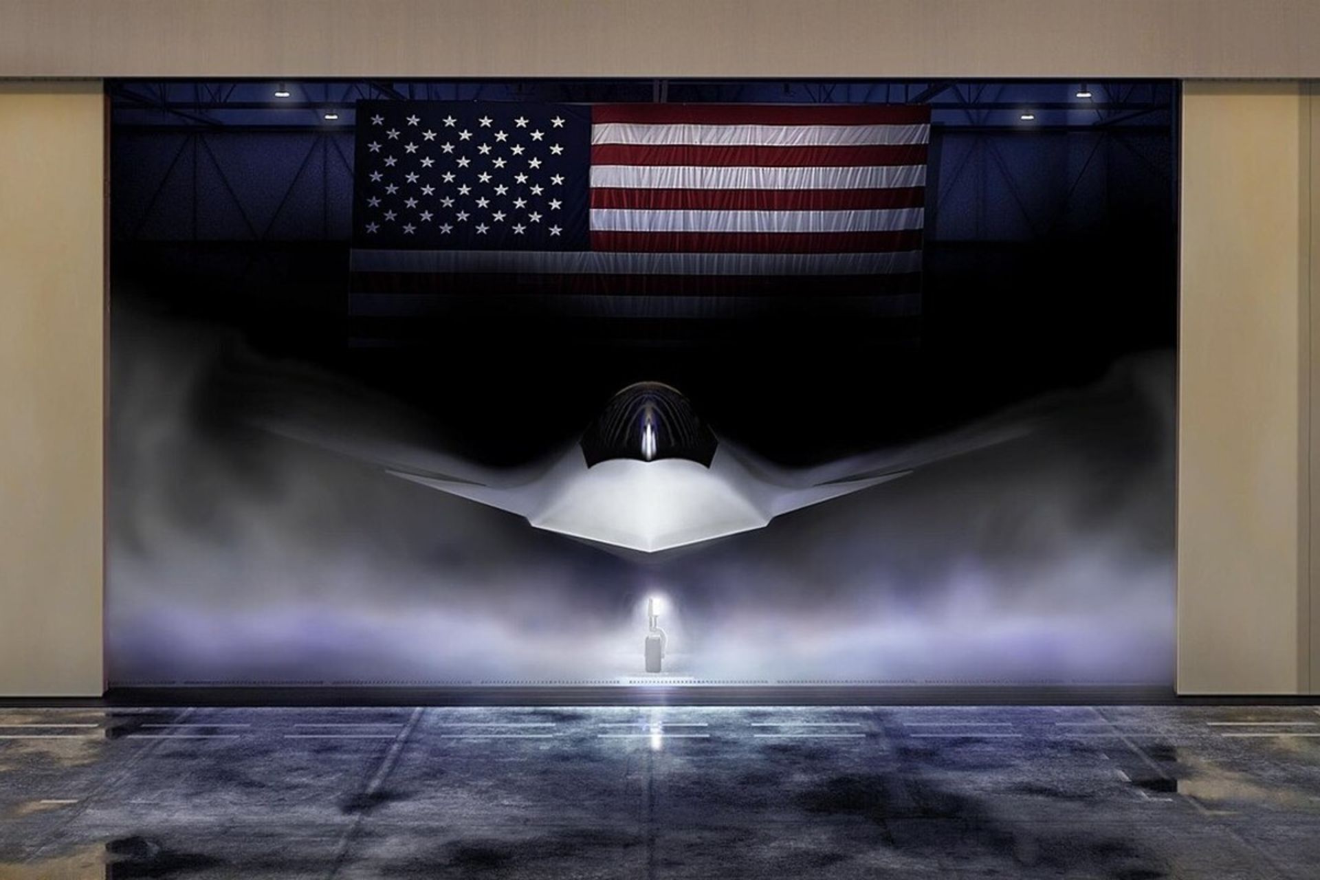 نمای جلو جنگنده‌ی F-47 در طرح مفهومی