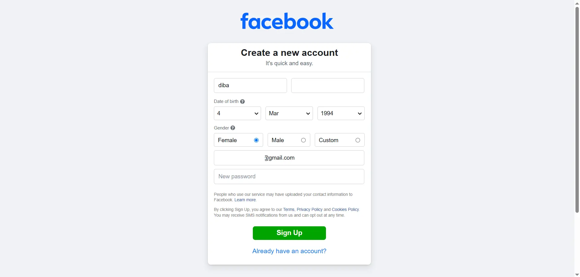 وارد کردن اطلاعات حساب در meta business suite
