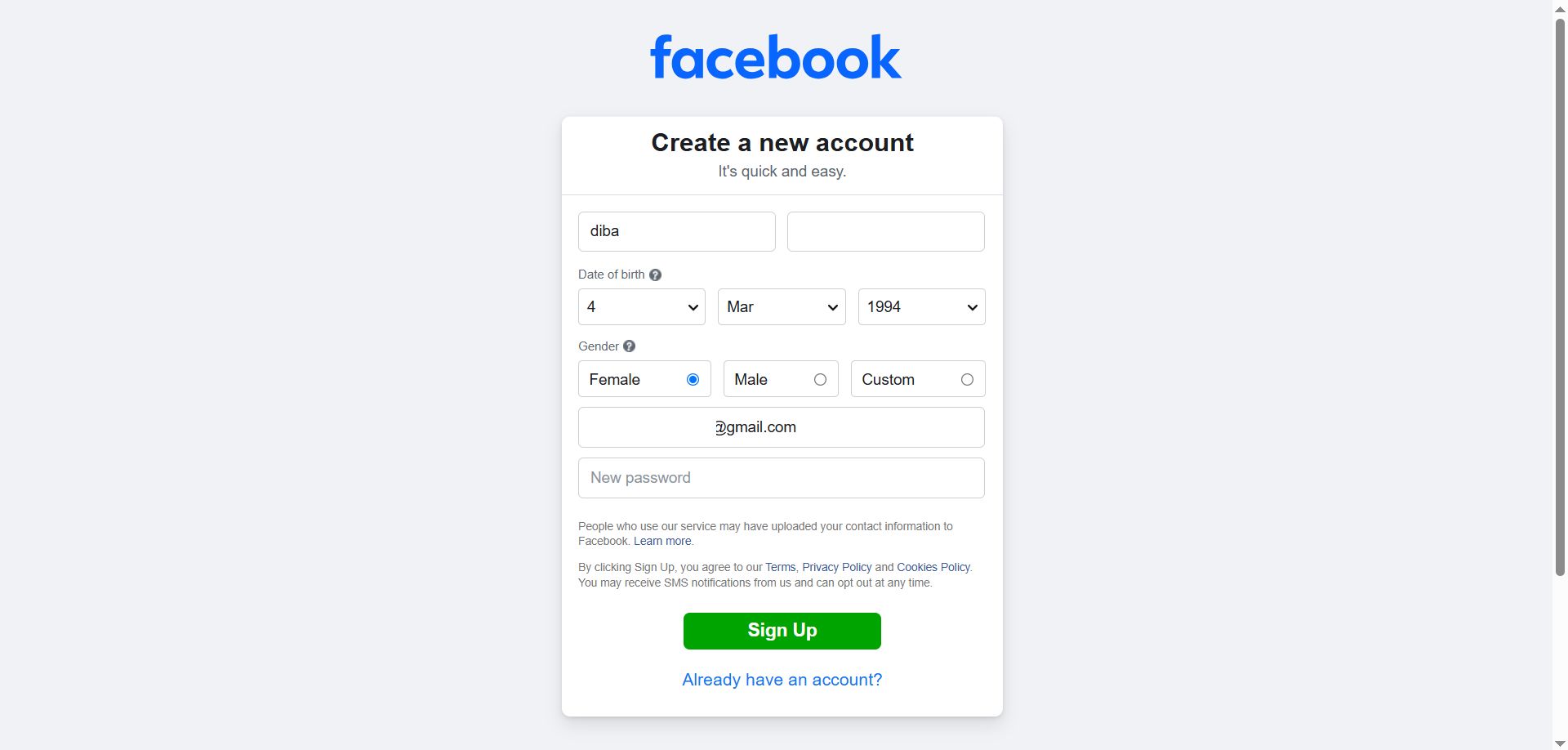 وارد کردن اطلاعات حساب در meta business suite