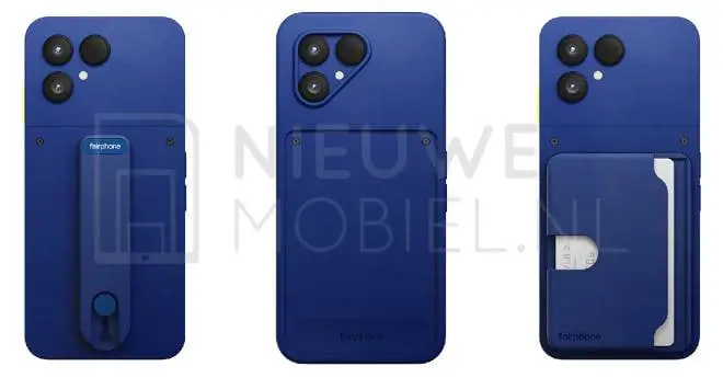 گوشی هوشمند ماژولار فیرفون (Fairphone) با بدنه آبی و ماژول‌های قابل تعویض