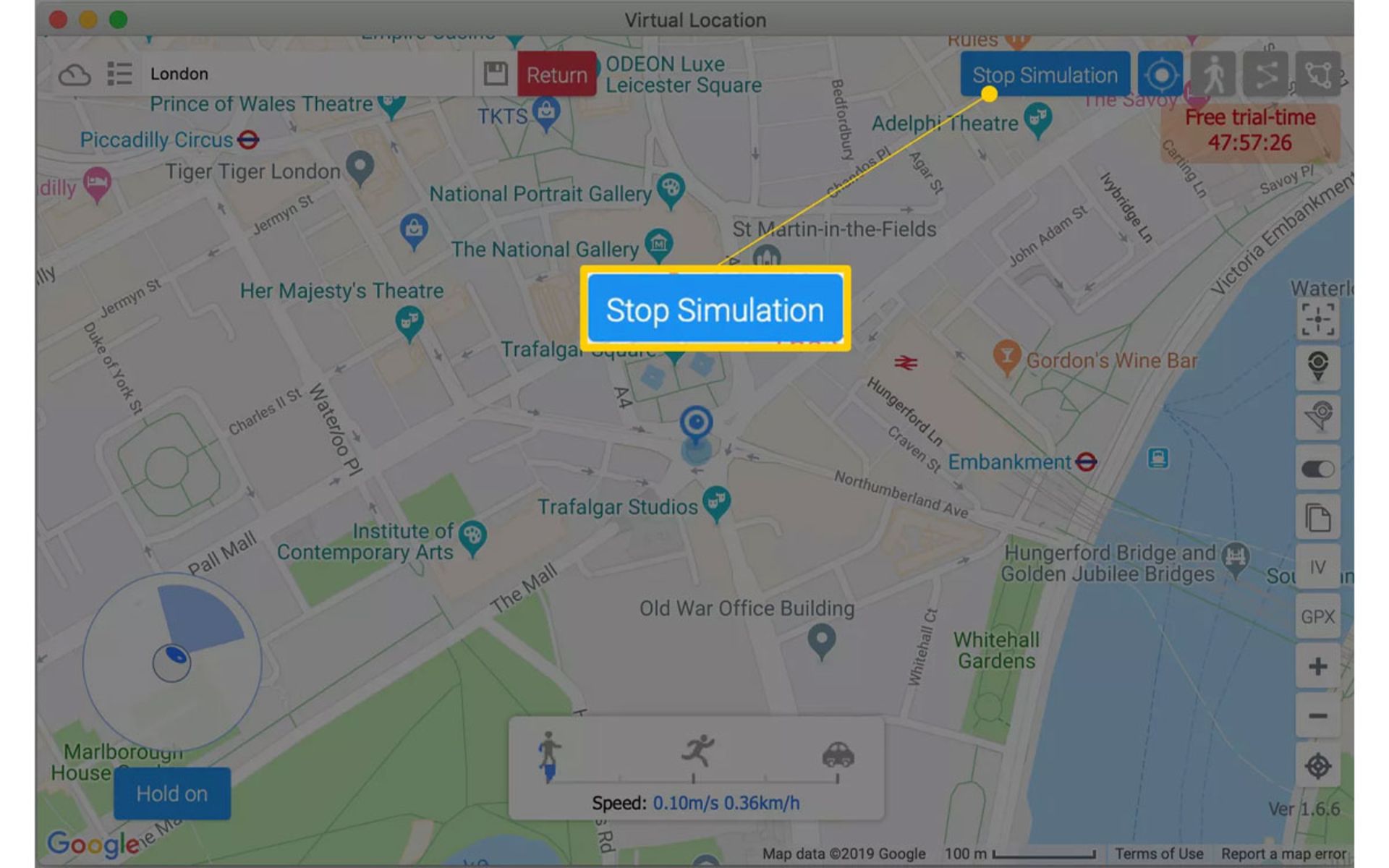 انتخاب گزینه Stop Simulation در نرم‌ افزار iTools