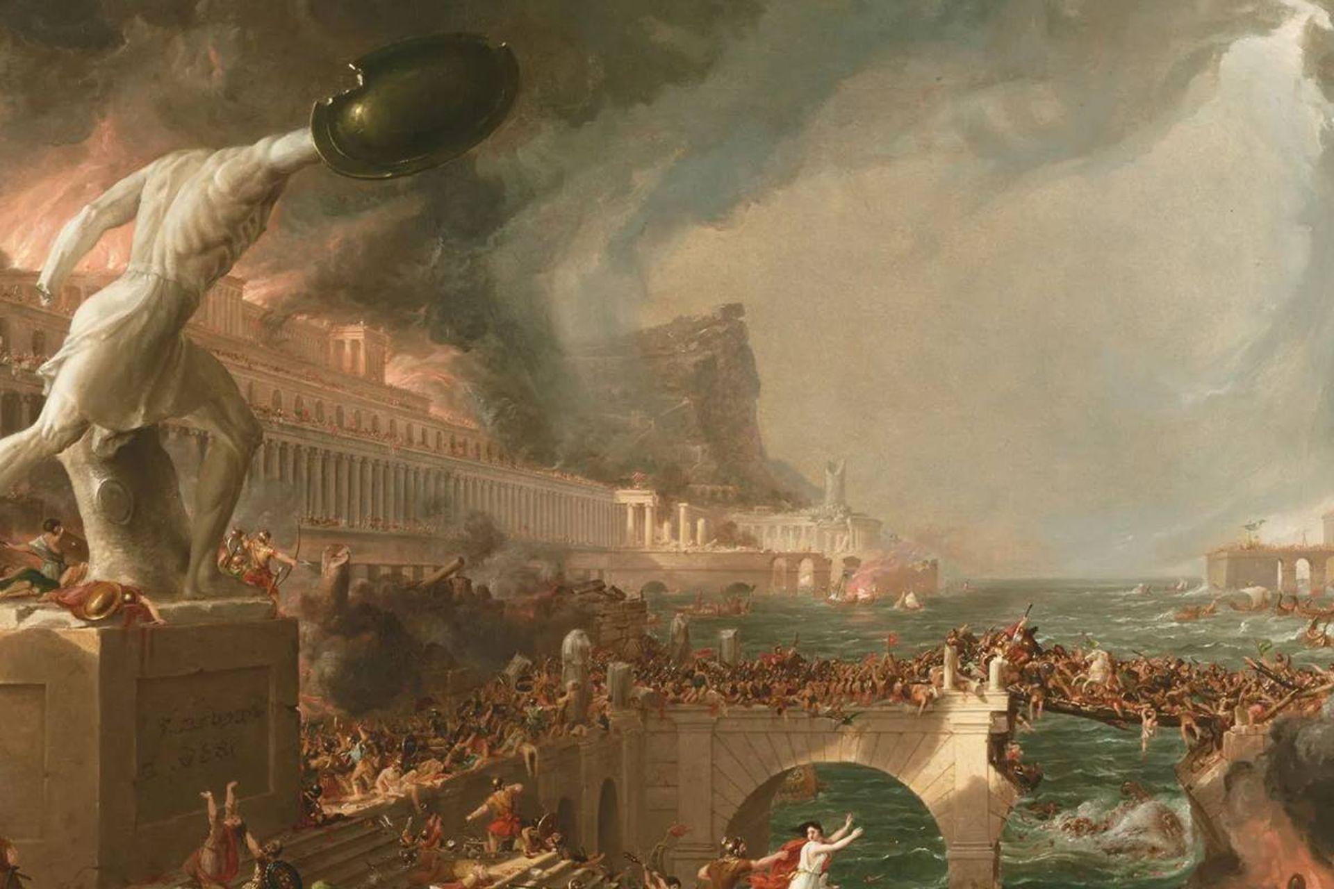 نقاشی نشان دهنده سقوط روم باستان