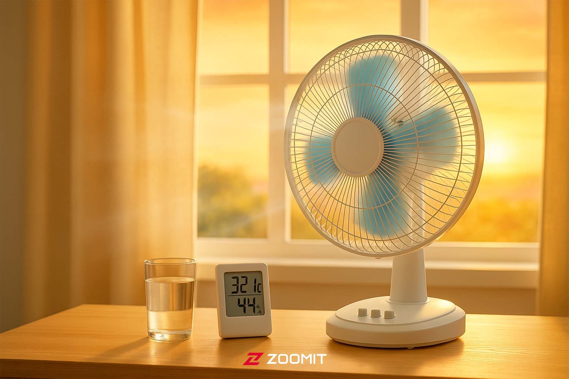 تصویر هوش مصنوعی از پنکه روی میز