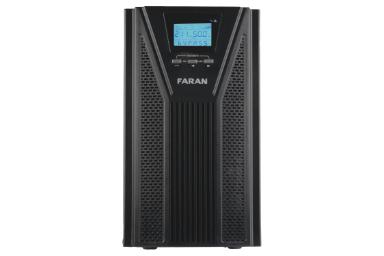 نمای پنل جلوی یو پی اس فاران مدل Titan Plus با ظرفیت 2000 ولت آمپر با نمایشگر روشن و نمایش لوگو