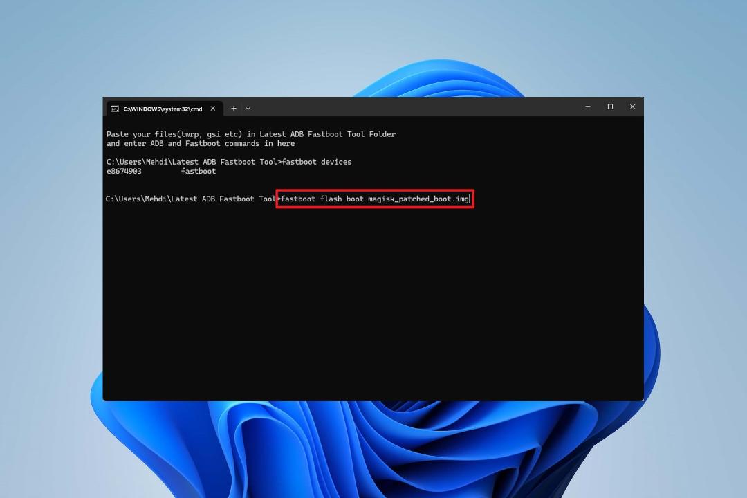 دستور فلش فایل بوت پچ شده در CMD