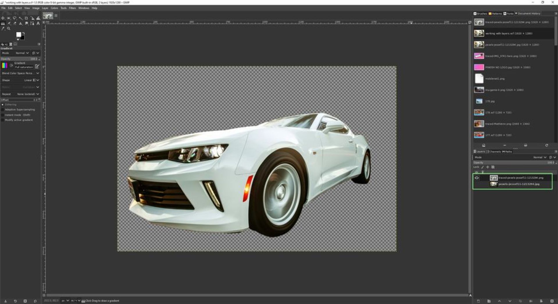 قابل‌مشاهده‌کردن یک لایه در گیمپ