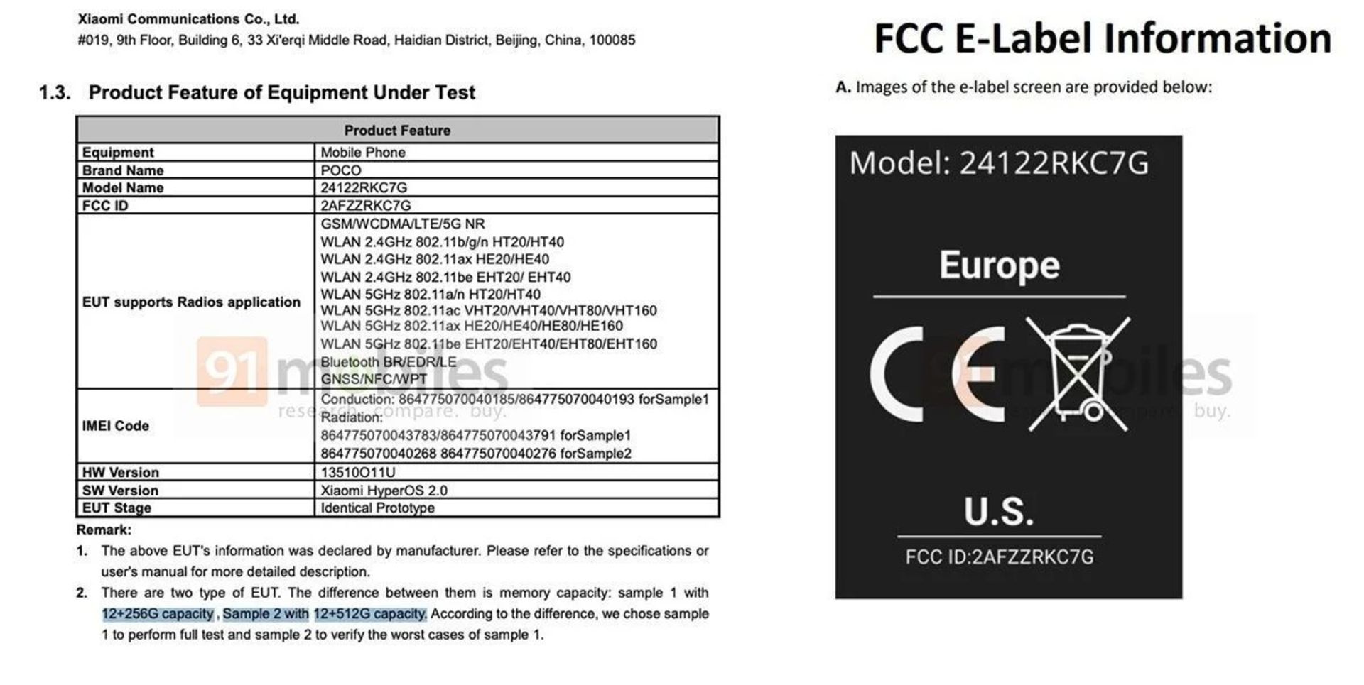 مشخصات گوشی پوکو F7 اولترا در فهرست FCC