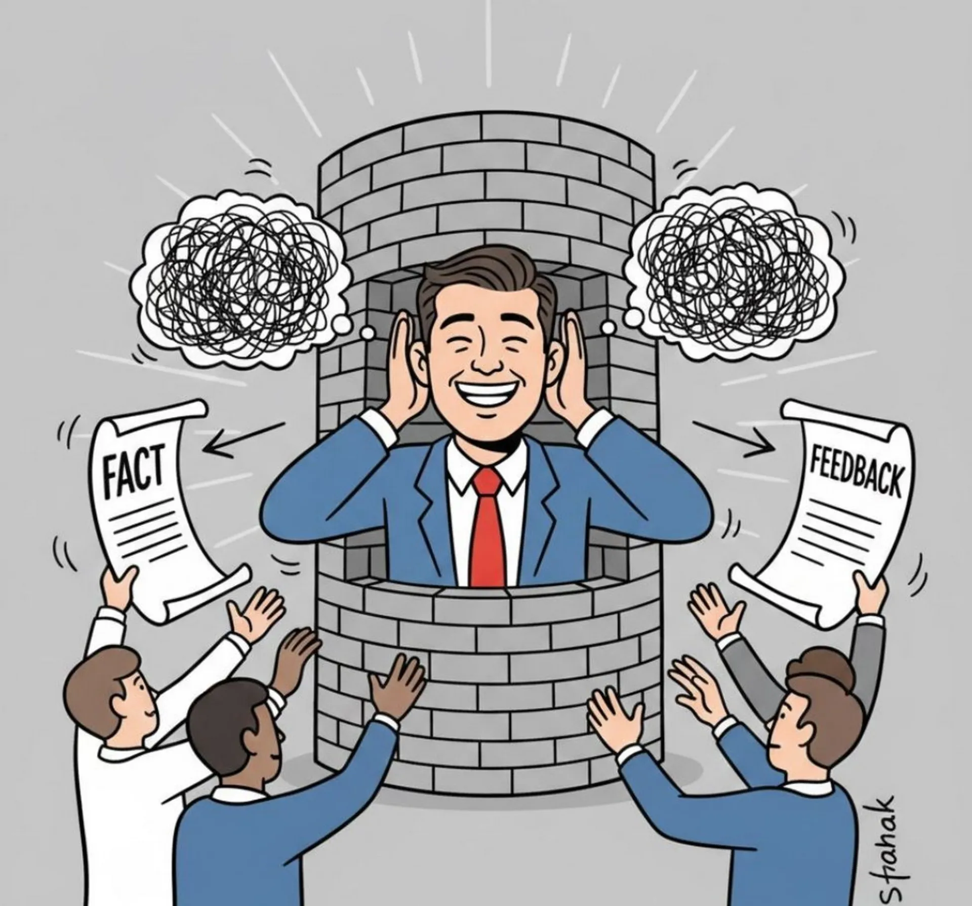 مردی که بازخورد منفی را نمی‌شنود