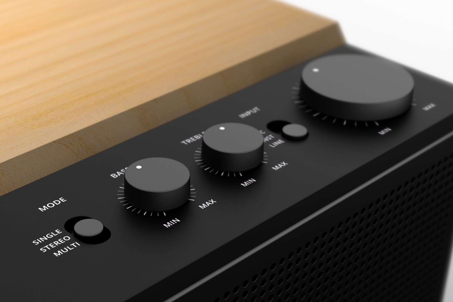 دکمه‌های اسپیکر فندر آدیو ELIE از نمای نزدیک