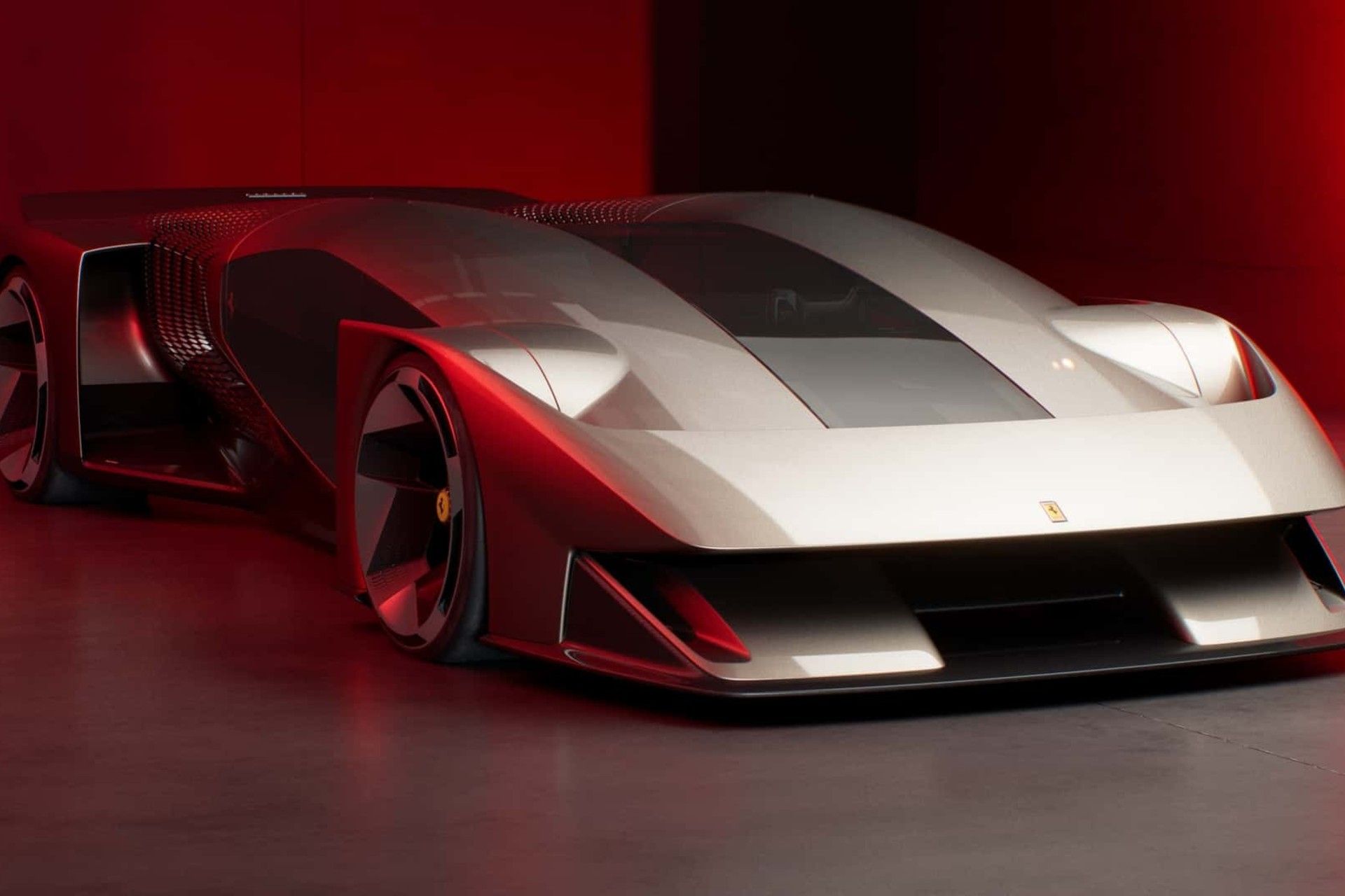 نمای سه‌چهارم جلو خودرو فراری F76