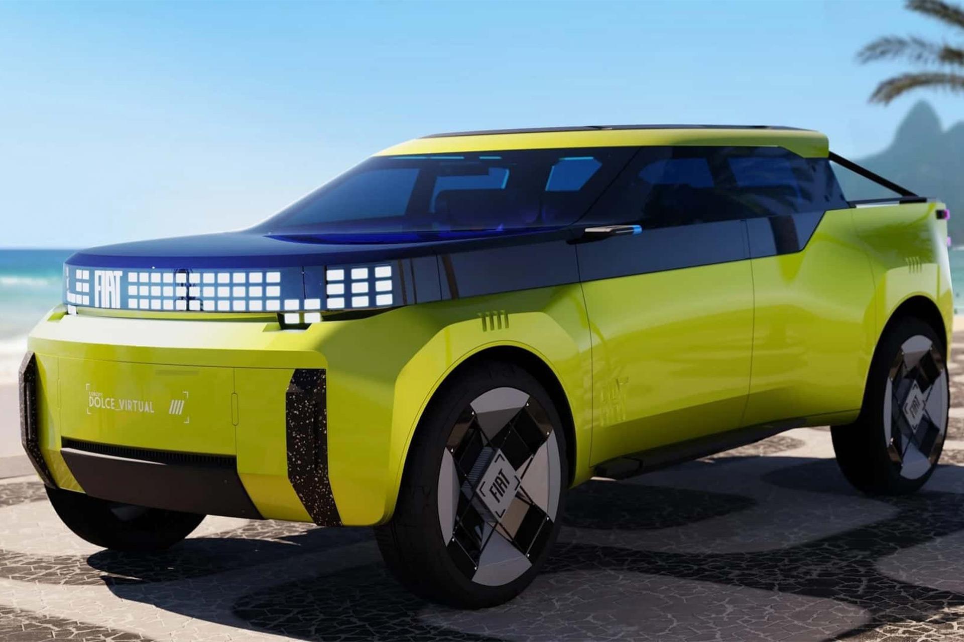 خودروی مفهومی فیات پاندا پیکاپ از نمای سه‌چهارم جلو