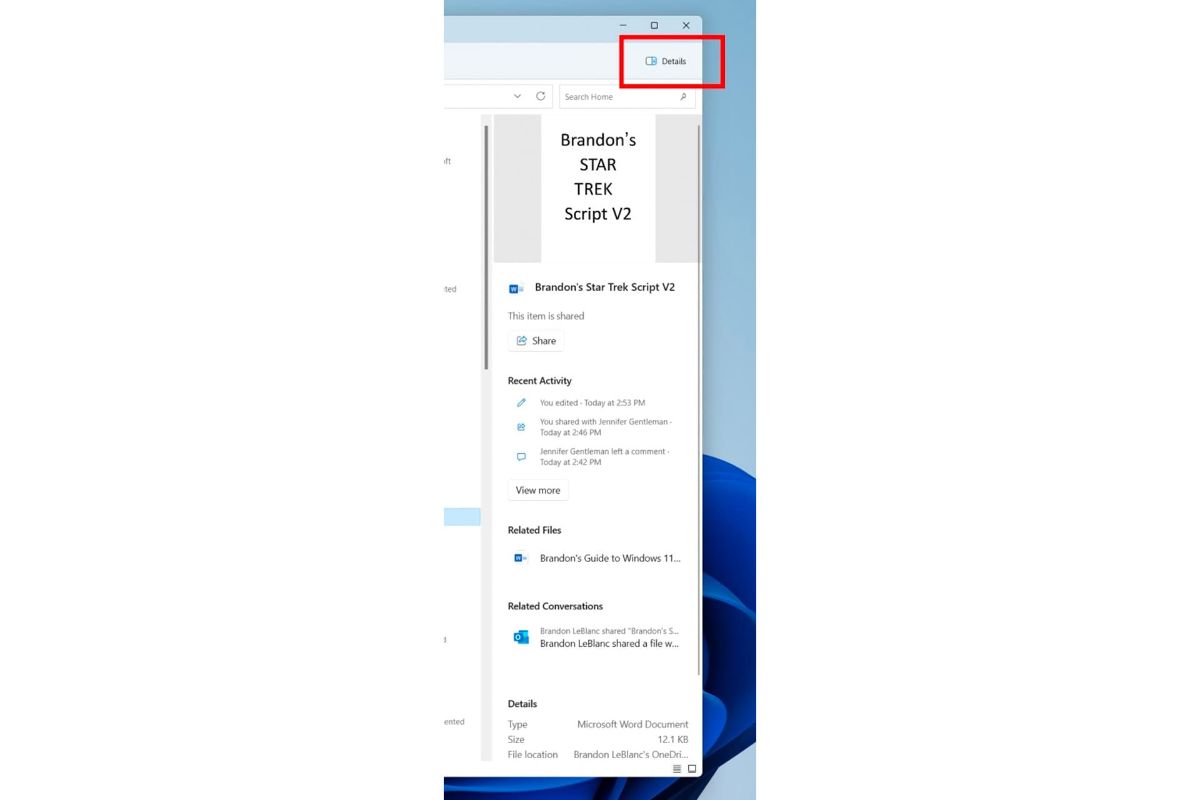 ابزار جدید Details Pane فایل اکسپلورر ویندوز ۱۱