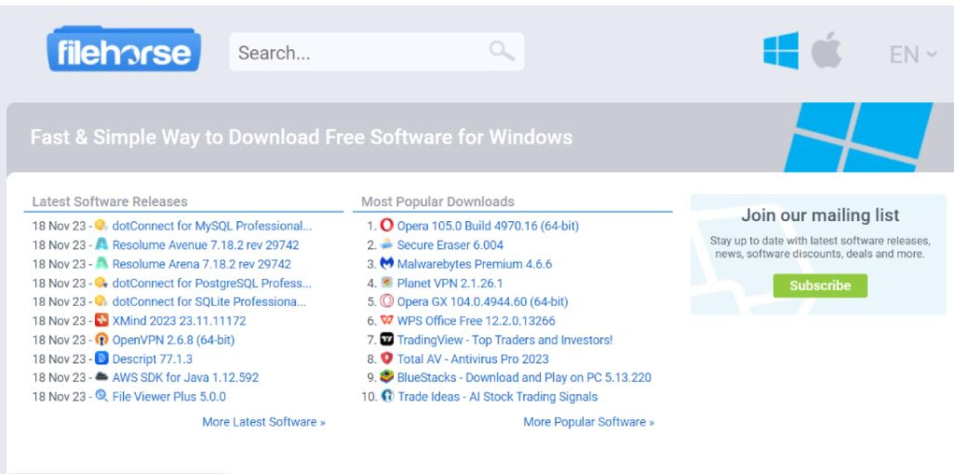سایت دانلود رایگان FileHorse