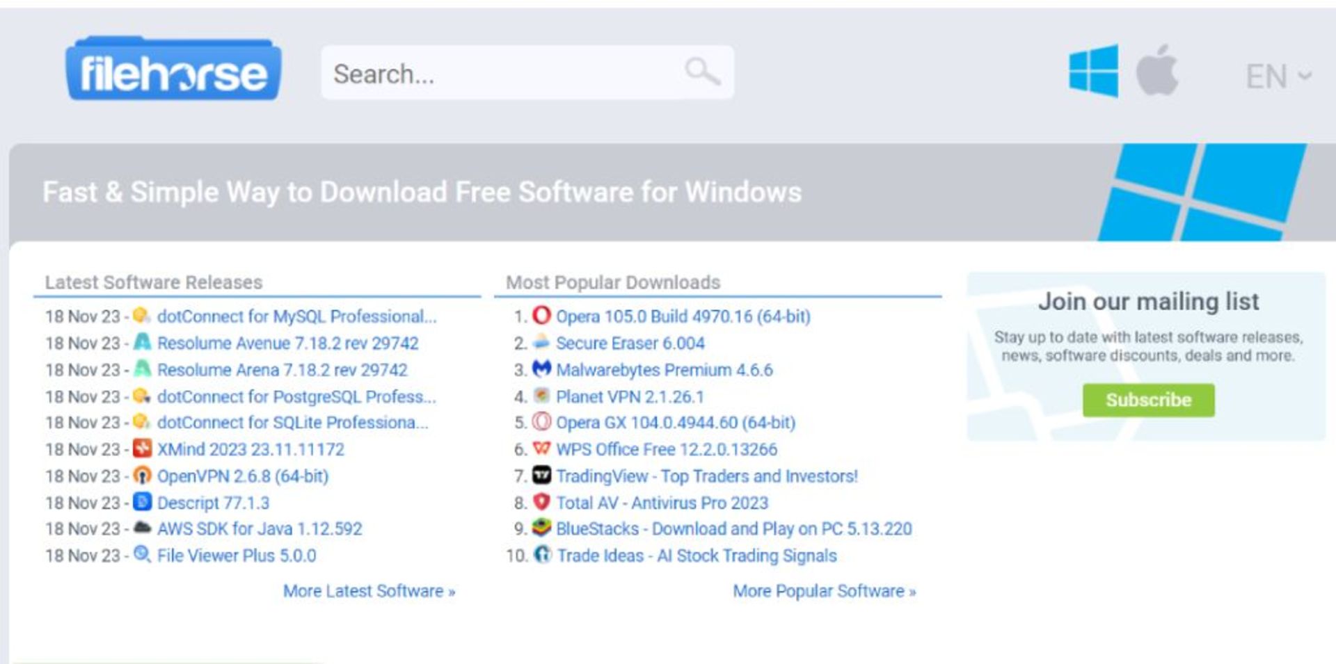 سایت دانلود رایگان FileHorse