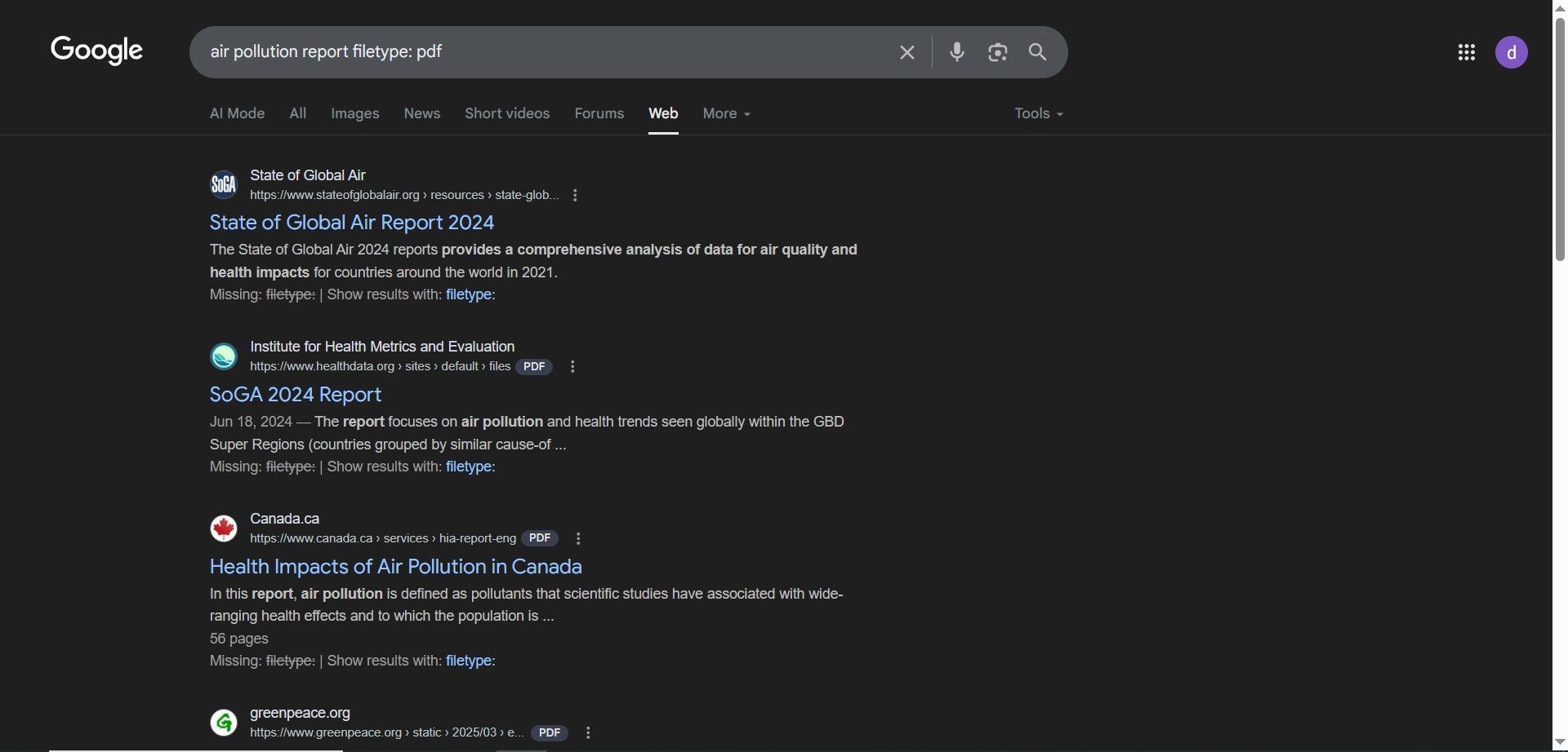 جست‌وجو در گوگل براساس فرمت دلخواه