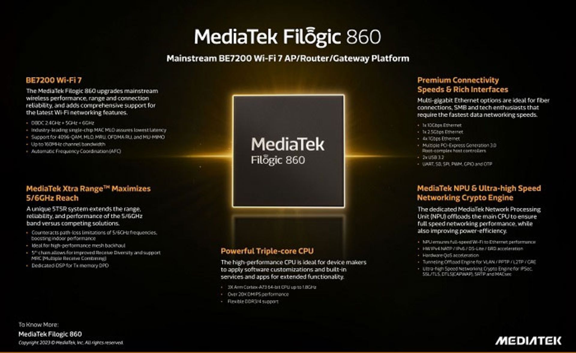 مشخصات کلی پلتفرم ارتباطی مدیاتک Filogic 860