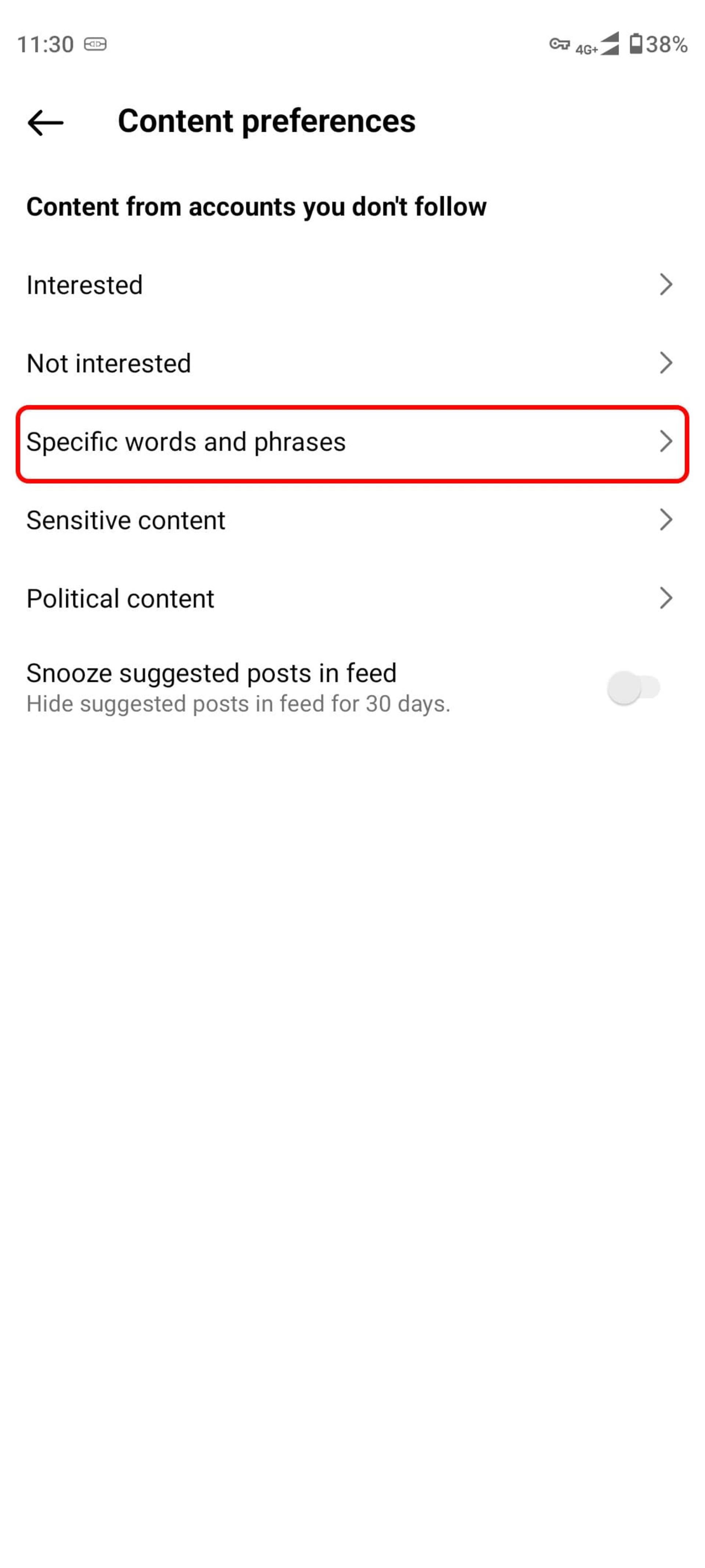 انتخاب Specific words and phrases