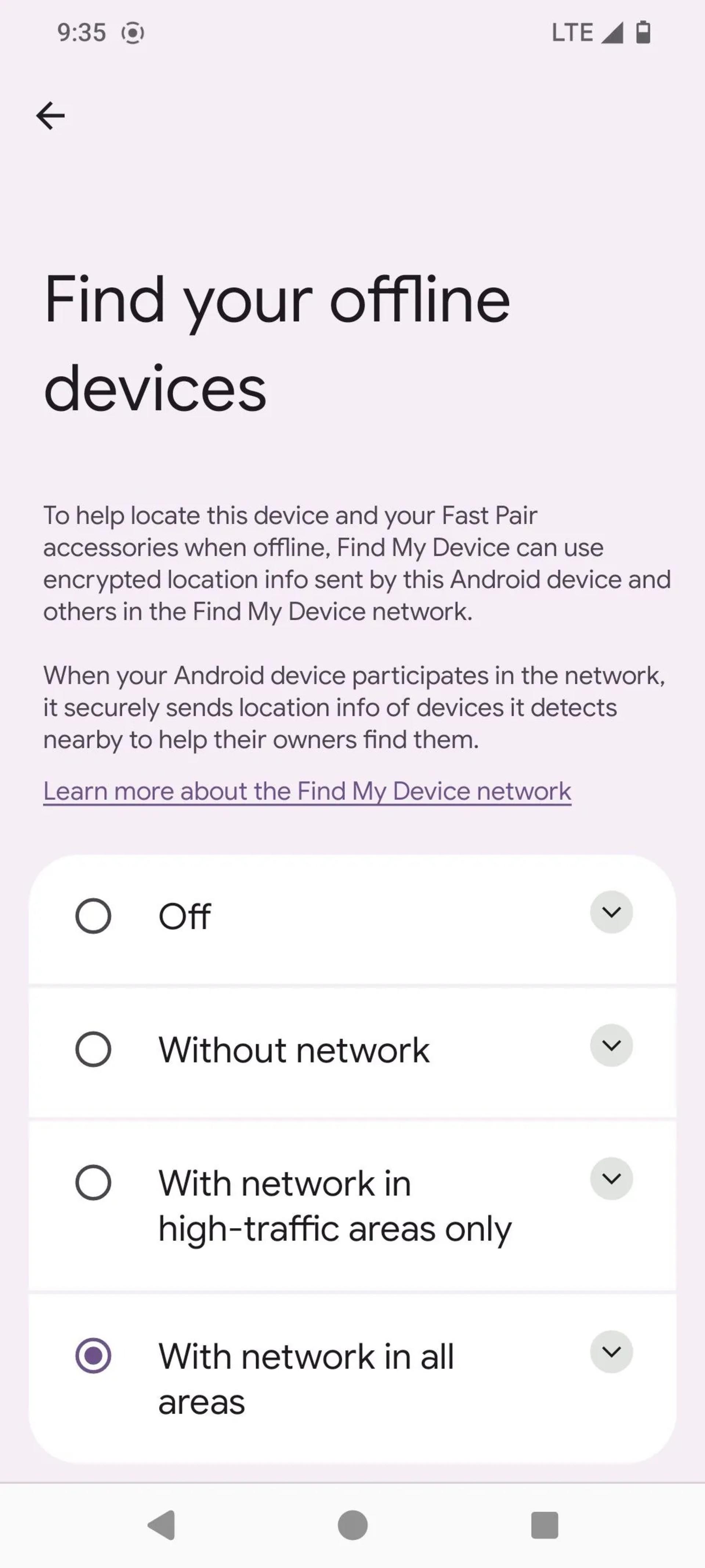 تنظیمات سرویس Find My Device گوگل