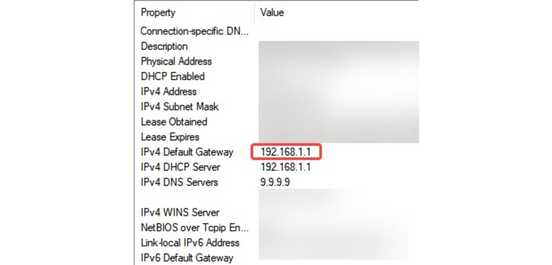 جزئیات مودم در ویندوز