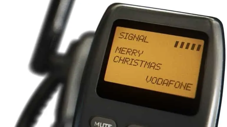 نمایش پیامک Merry Christmas روی صفحه نمایش گوشی موبایل قدیمی Vodafone (Vodafone)